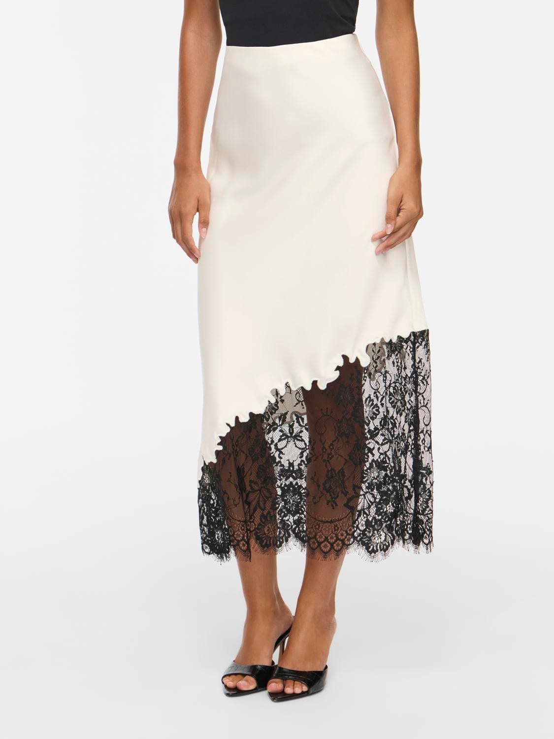Vilara Hw Midi Lace Skirt/Dc/Rn - VILA