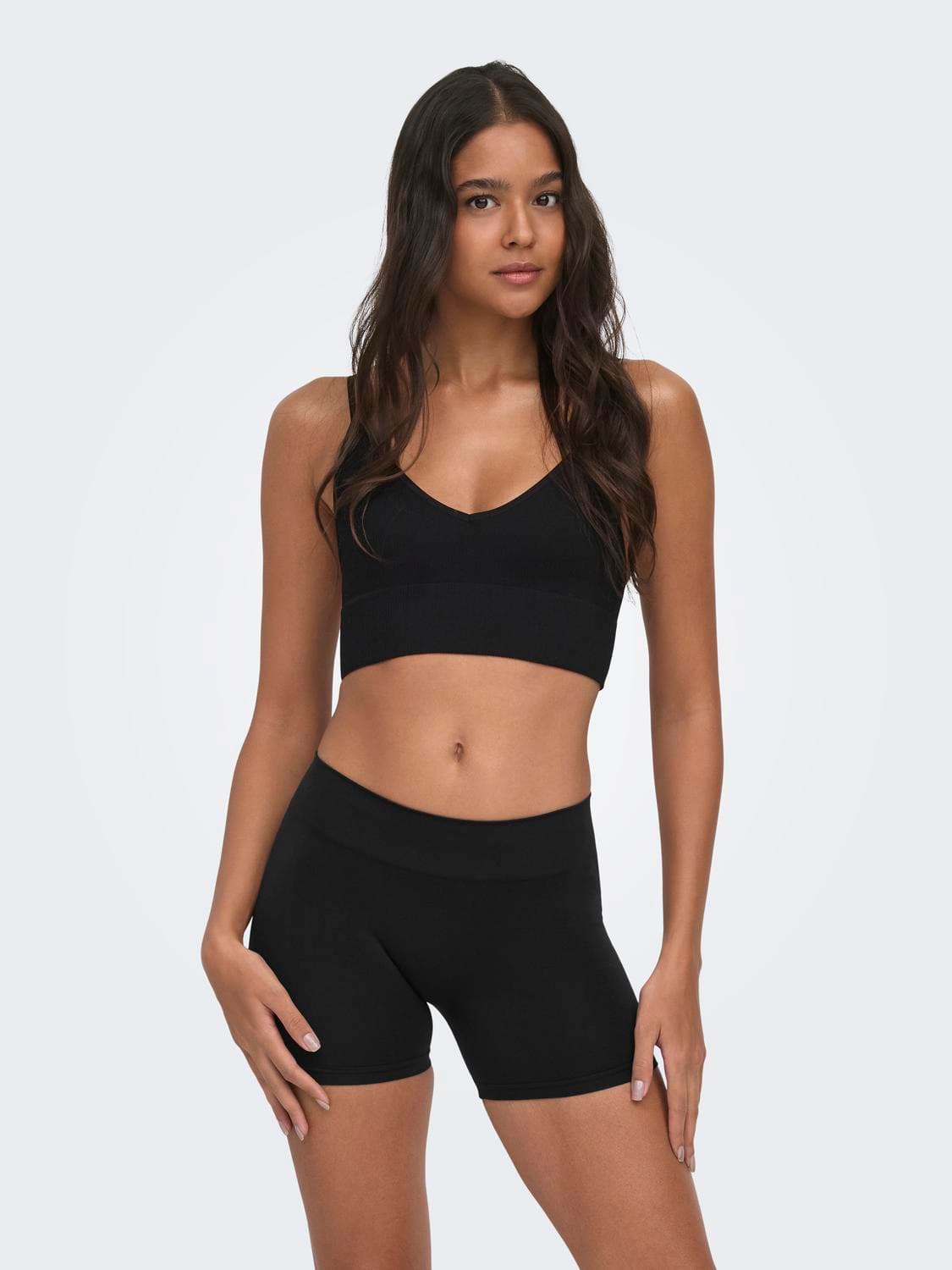 Onlvicky Rib Seamless Vneck Top Noos Acc - ONLY