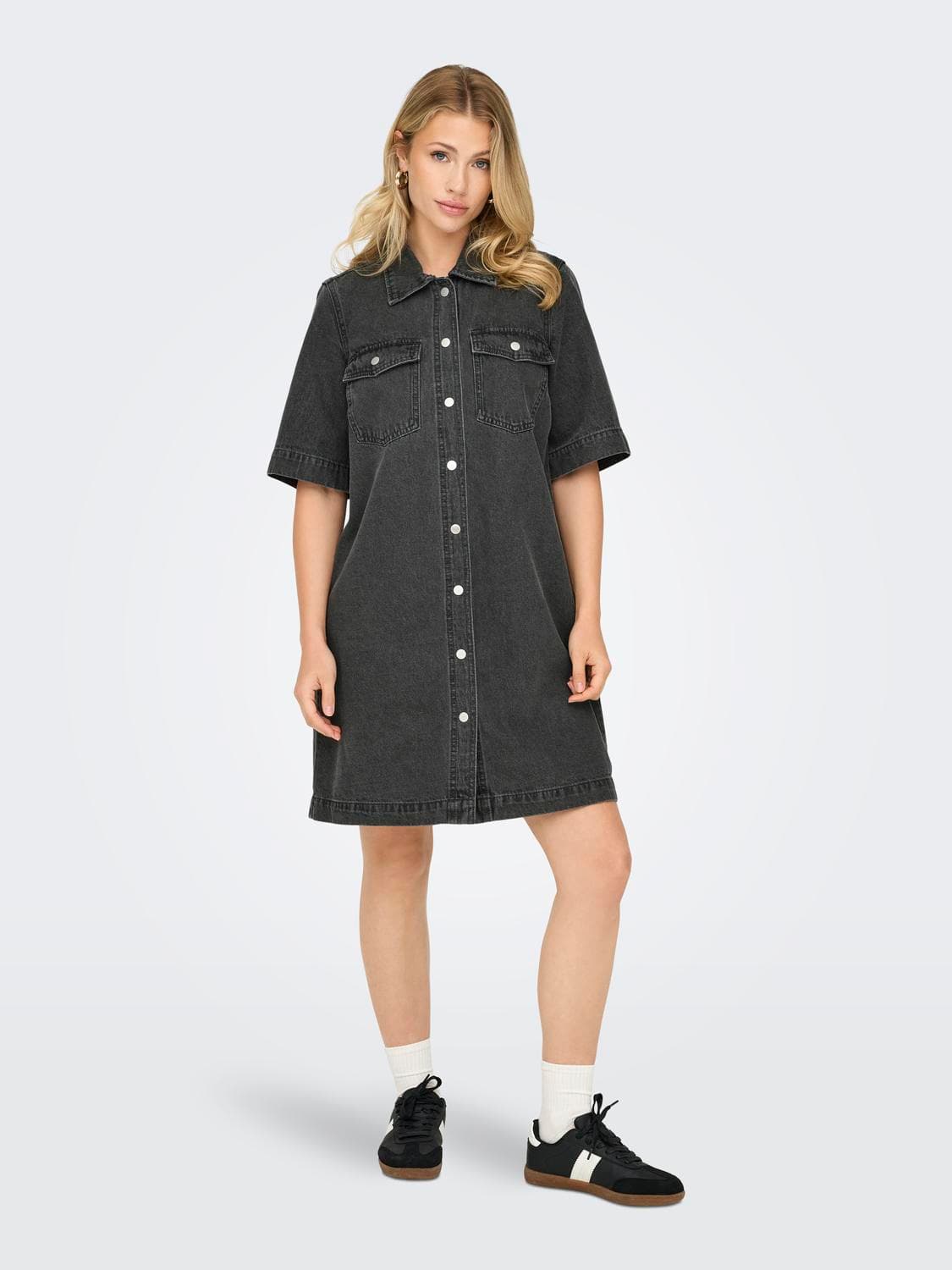 Onlbelle S/S Button Dress Dnm Gua Noos - ONLY