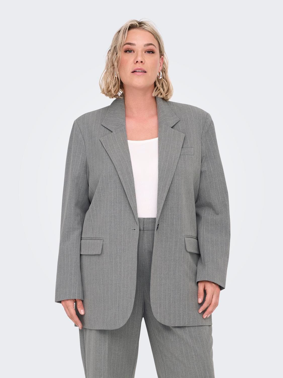 Carbrie L/S Ovs Pins Blazer Tlr - ONLY