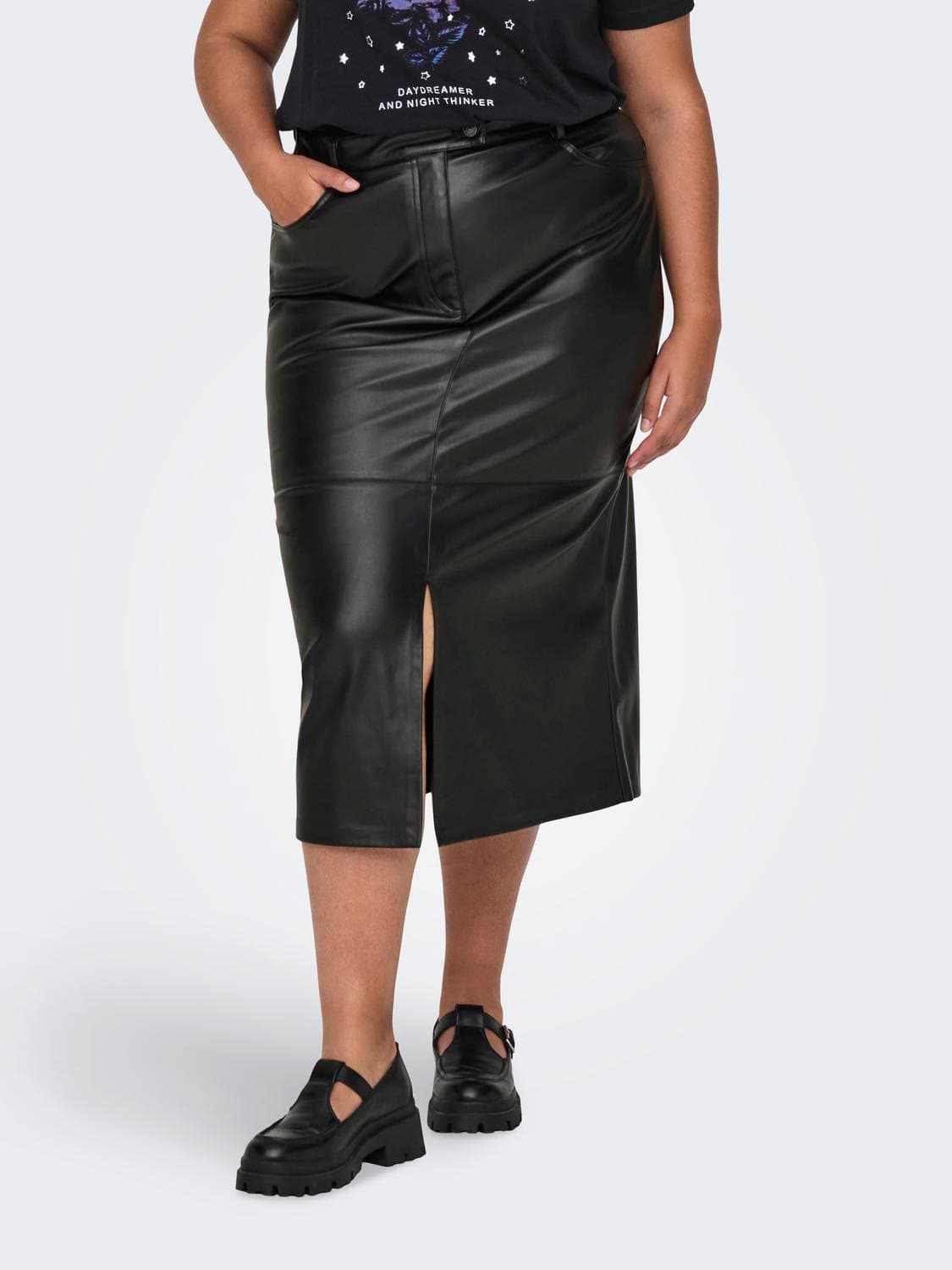 Carrima Faux Leather Long Skirt Otw - ONLY