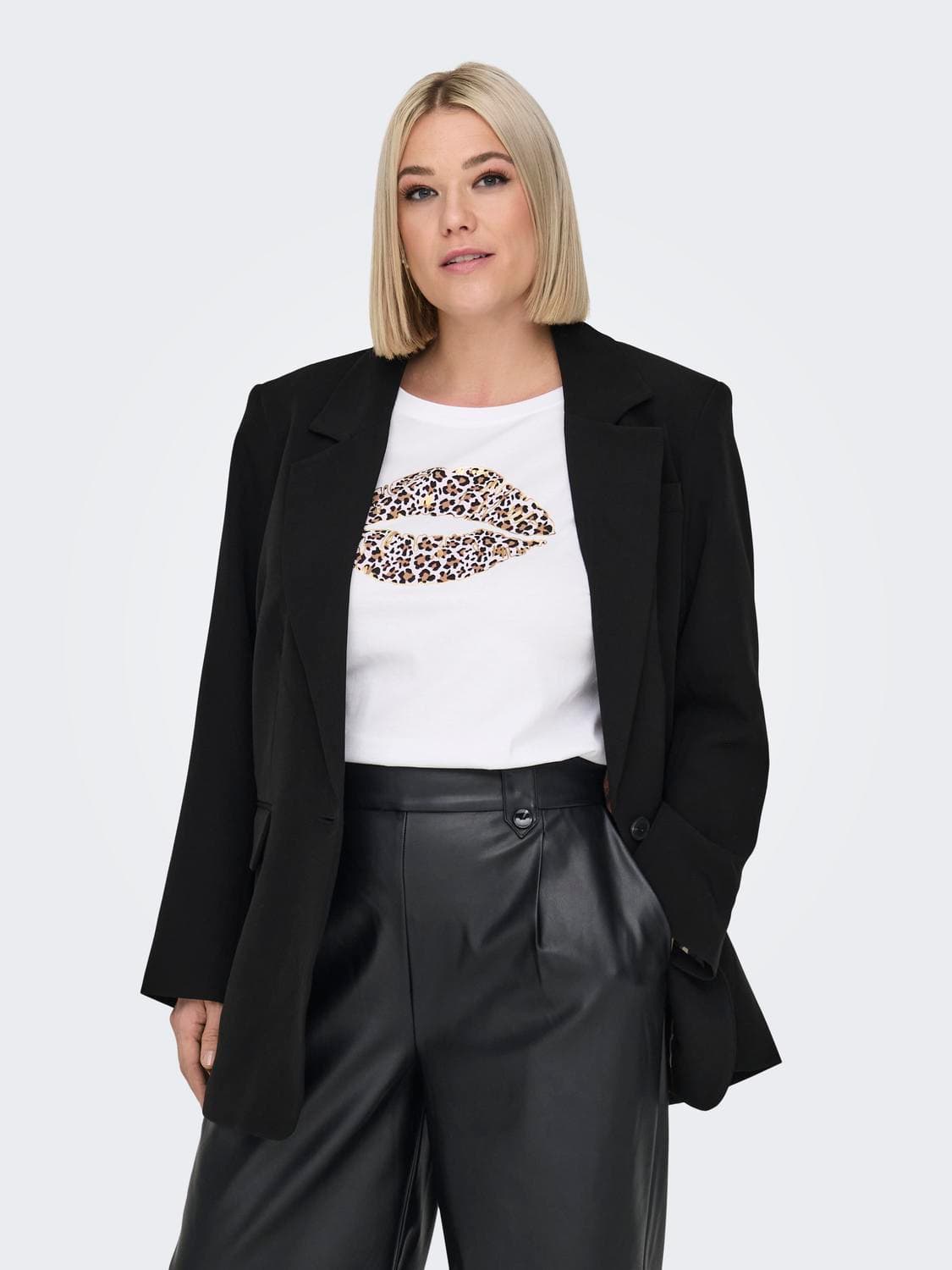 Carlana-Berry Detail L/S Ovs Blazer Tlr - ONLY
