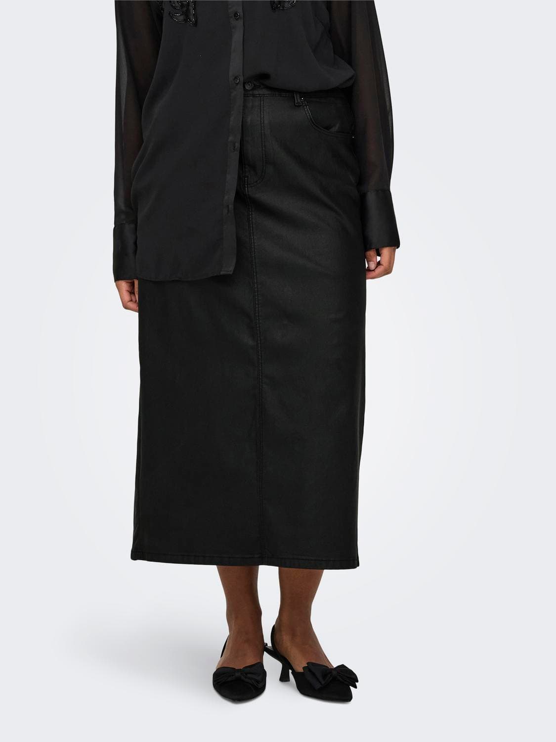 Caraugusta Reg Coated Midi Skirt Pim028 - ONLY