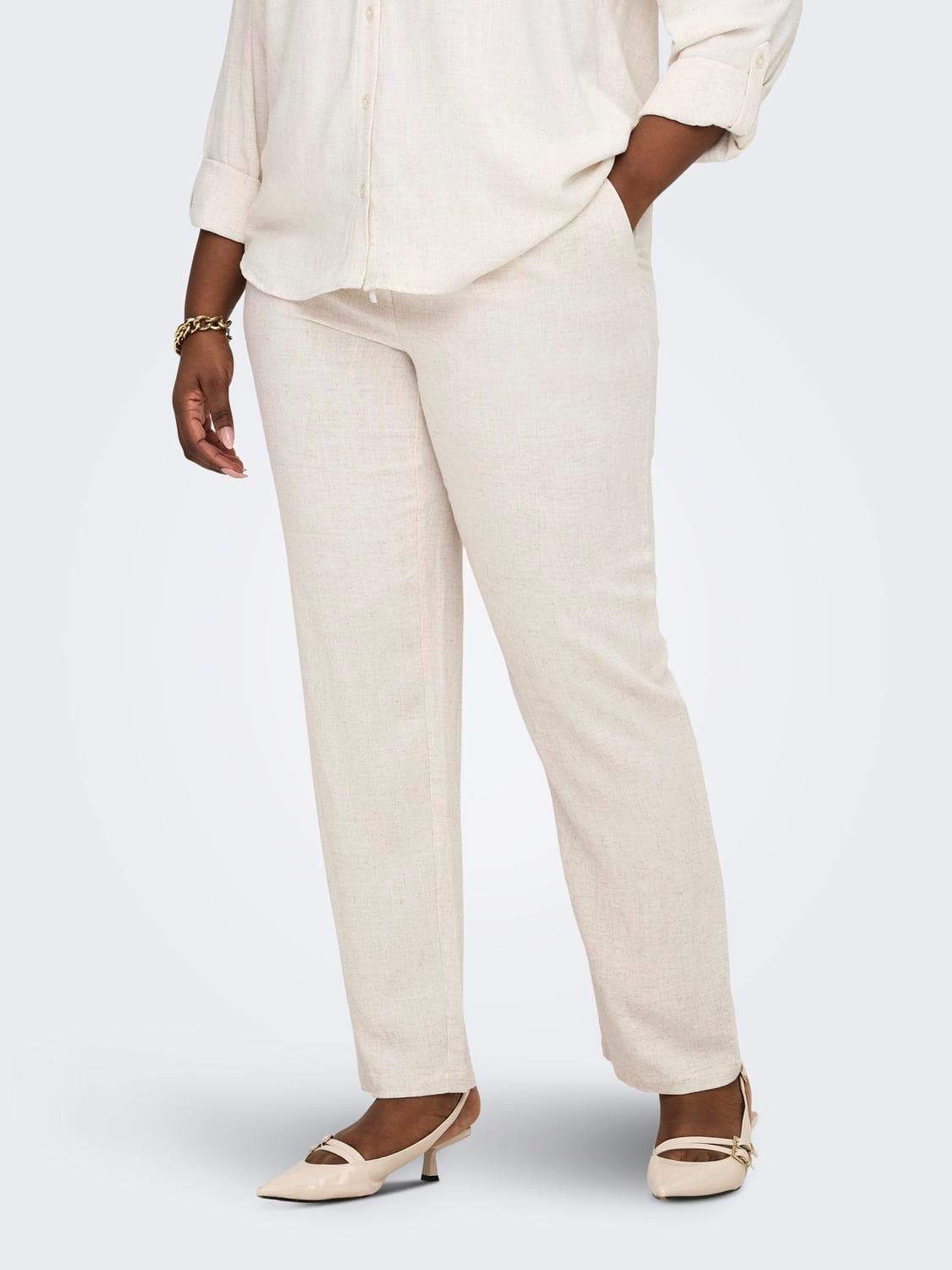 Carsiesta Hw Pull-Up Linen Bl Pnt Noos - ONLY