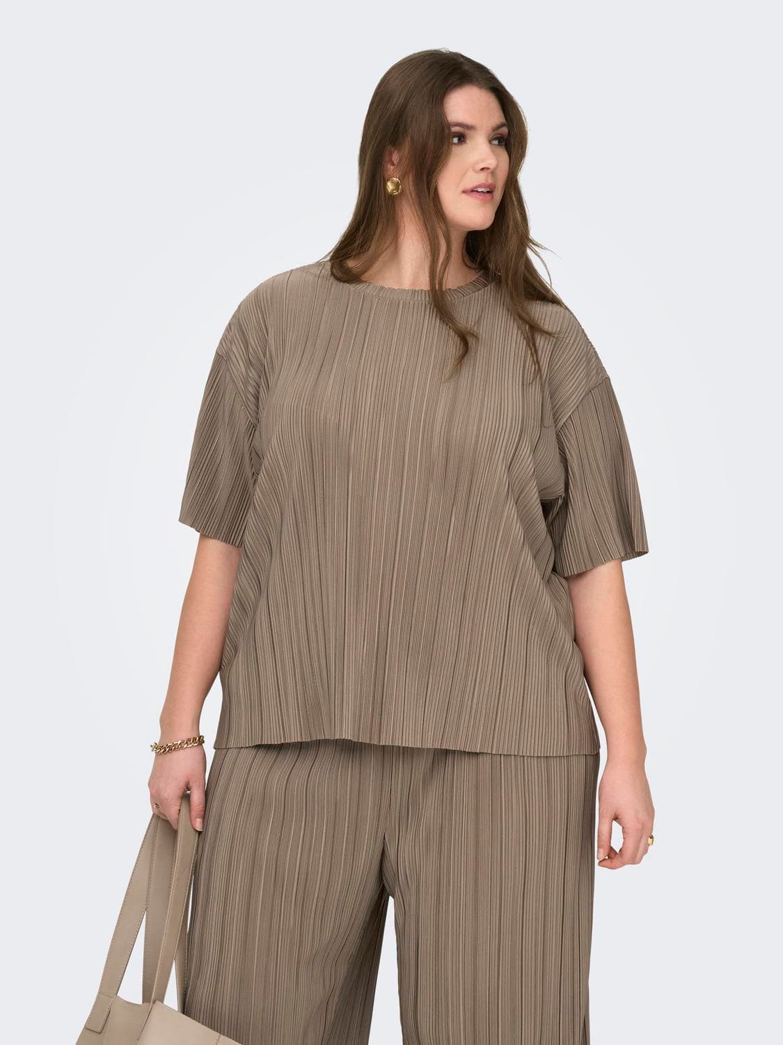 Carravenna S/S Plisse Top Jrs Noos - ONLY