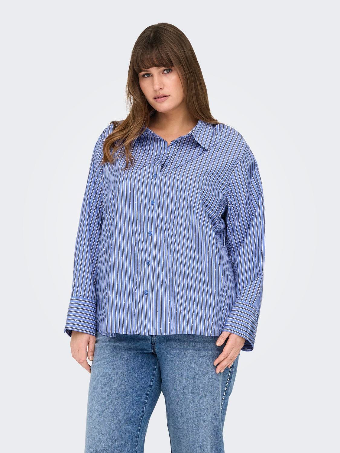 Caroregon Ls Rhinestone Shirt Wvn - ONLY