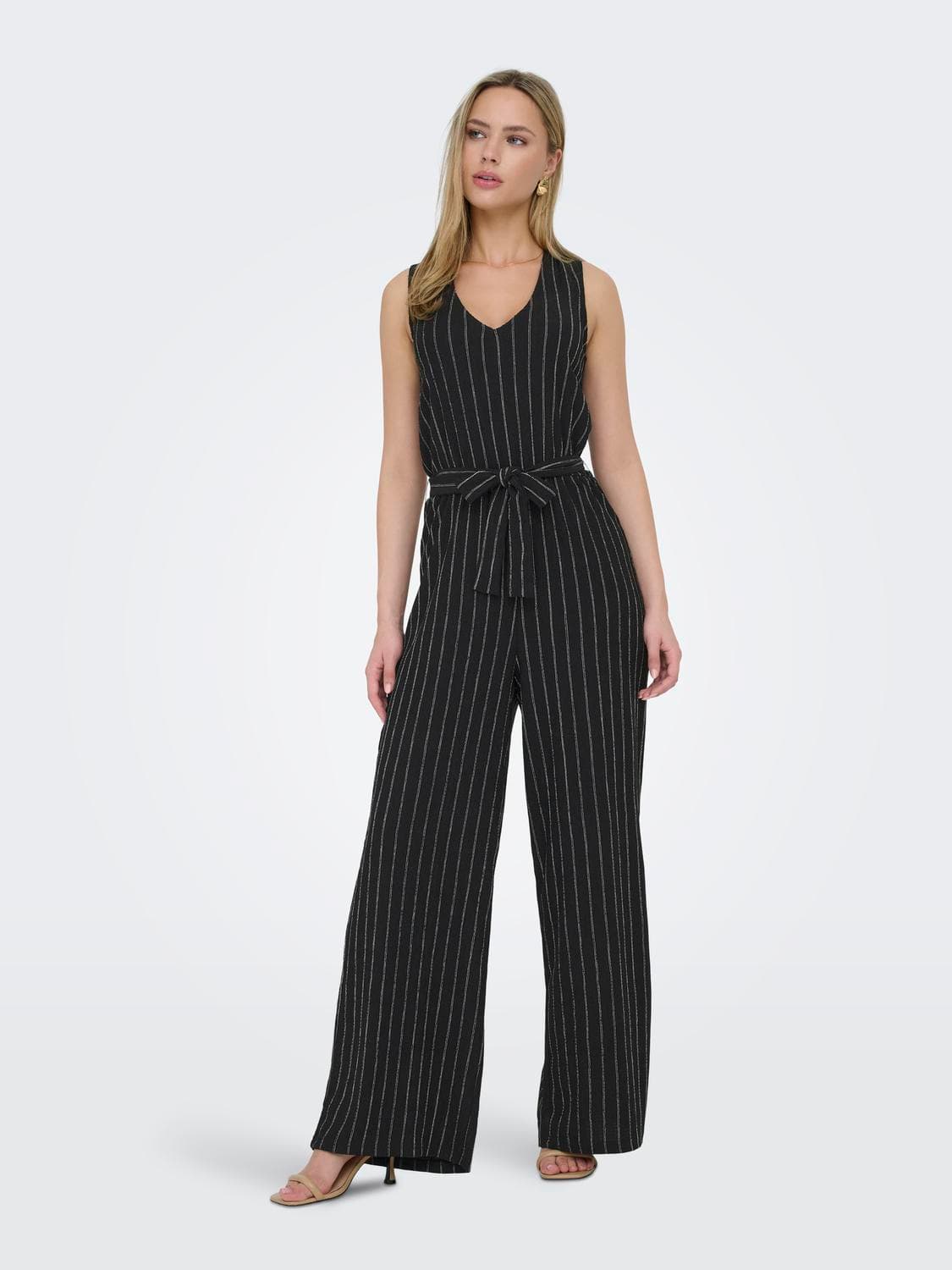 Jdyella S/L Stripe Jumpsuit Jrs - ONLY