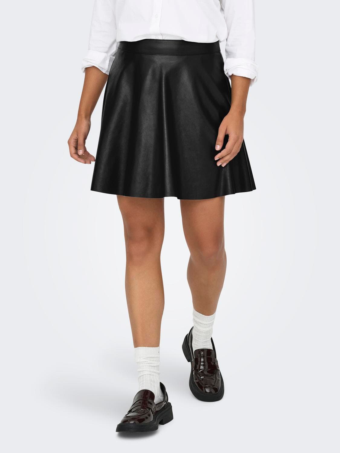 Onluna Faux Leather Flared Skirt Otw - ONLY