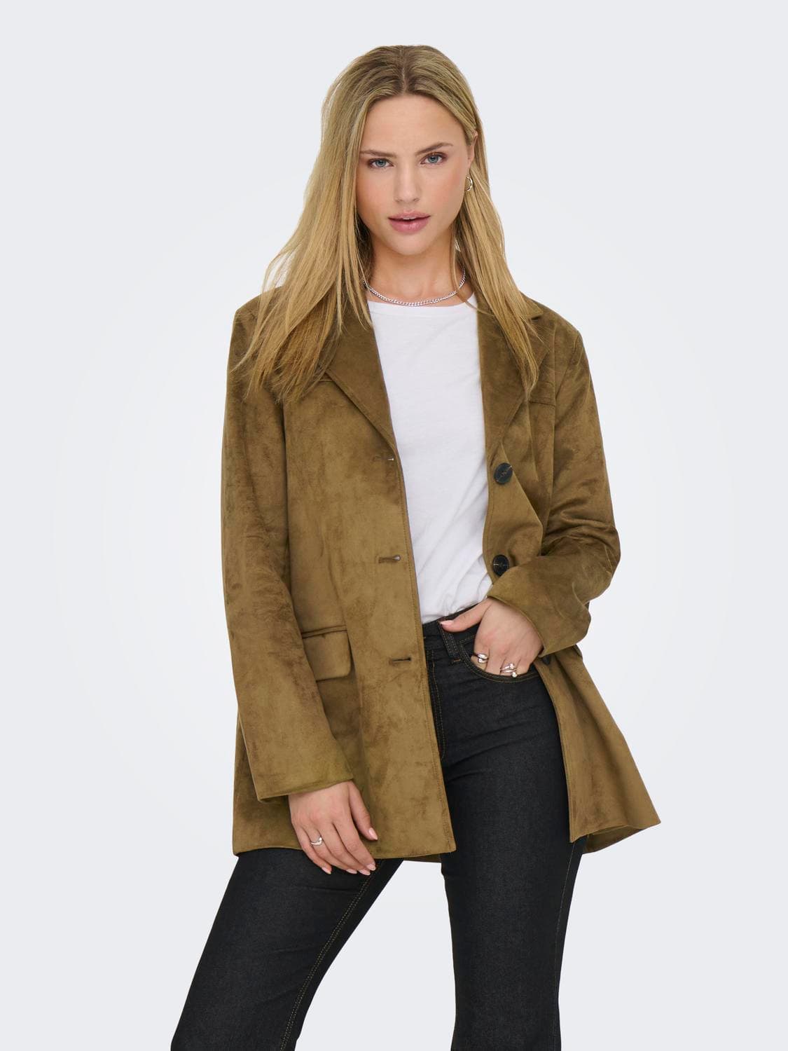 Onltulip Faux Suede Blazer Coat Otw - ONLY