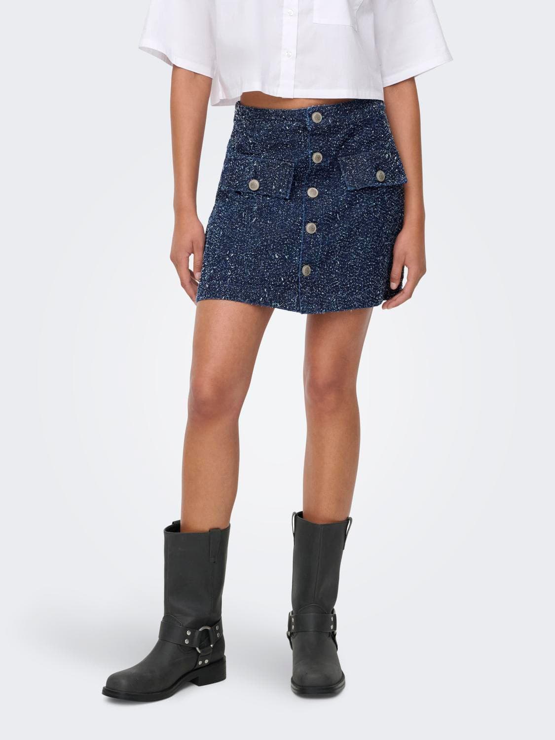 Onlaman Dnm Boucle Skirt Qyt - ONLY