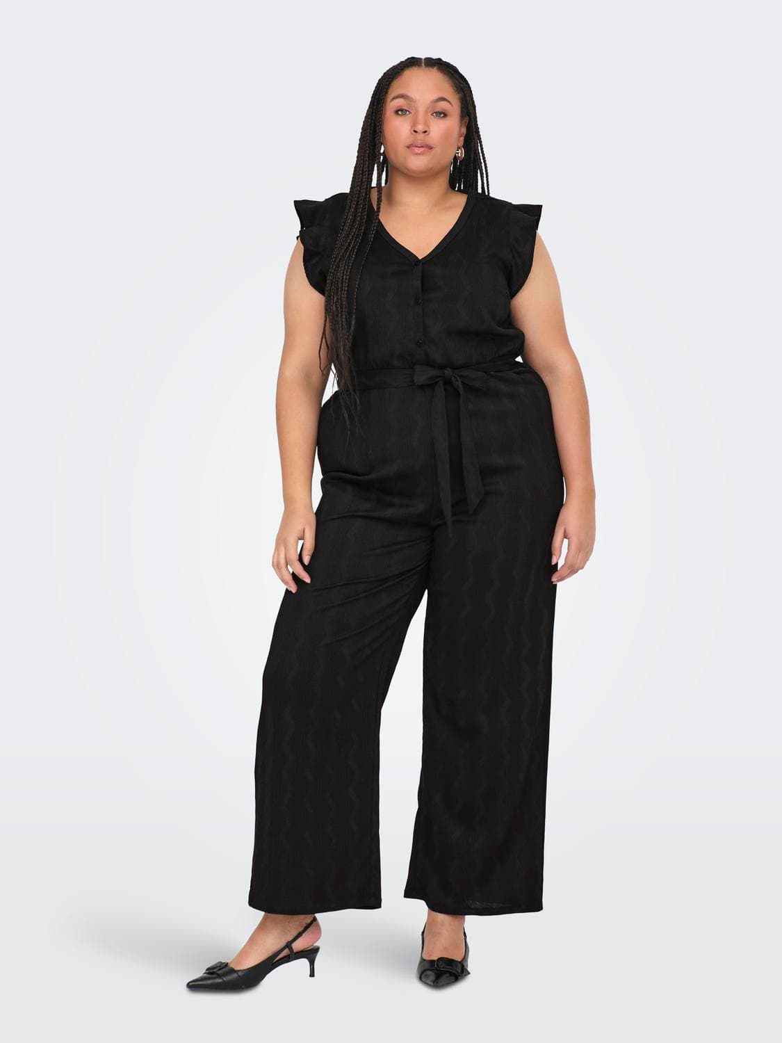Cardia S/S V Neck Jumpsuit Cs Jrs - ONLY