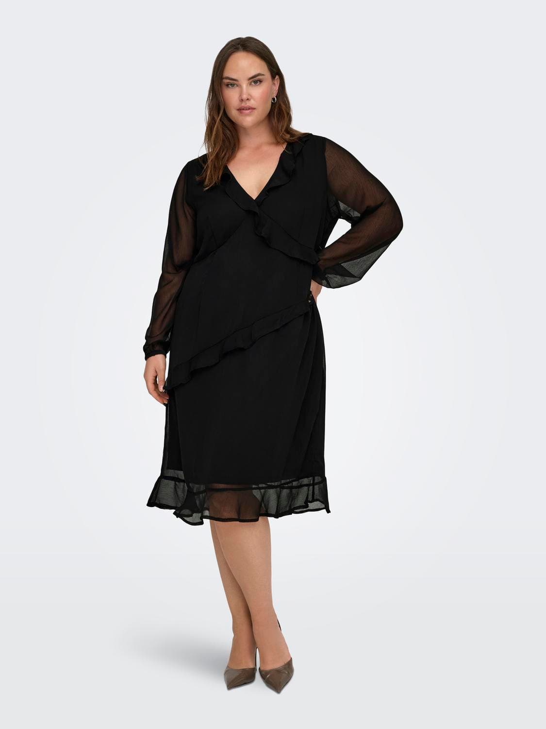 Carindigo Life Ls Calf Dress Aop Bf - ONLY