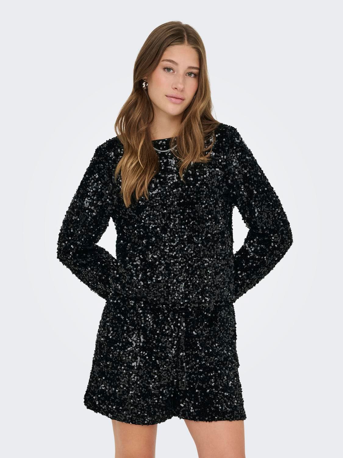Onlconfidence L/S Sequin Bow Top Jrs - ONLY