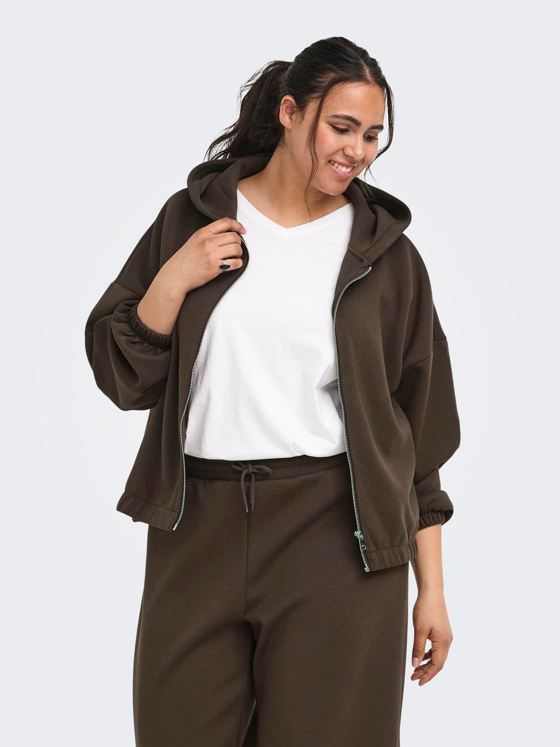 Carscarlett Ls Elastic Zip Hood Swt Noos - ONLY