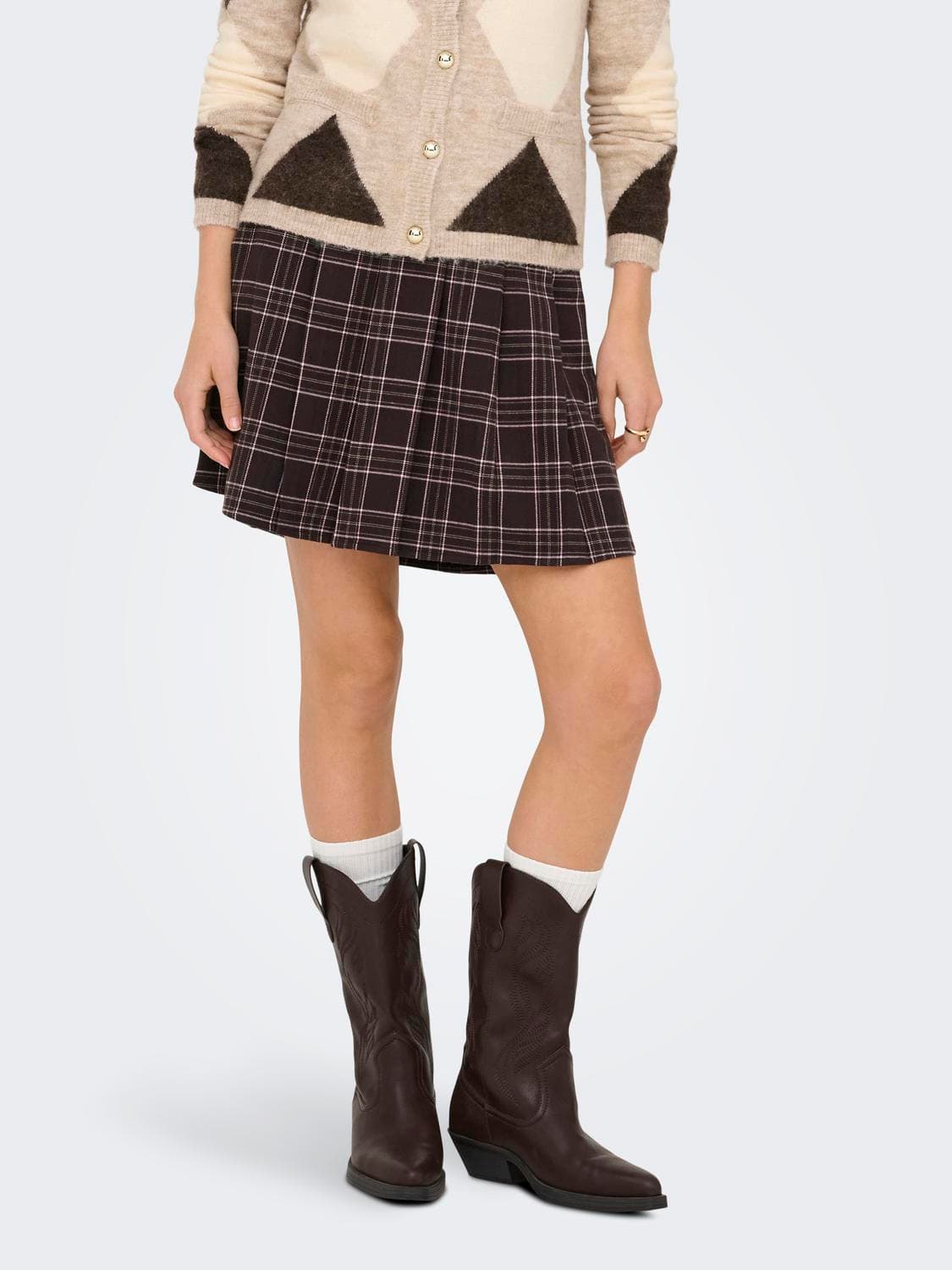 Onlwren Check Short Skirt Wvn - ONLY