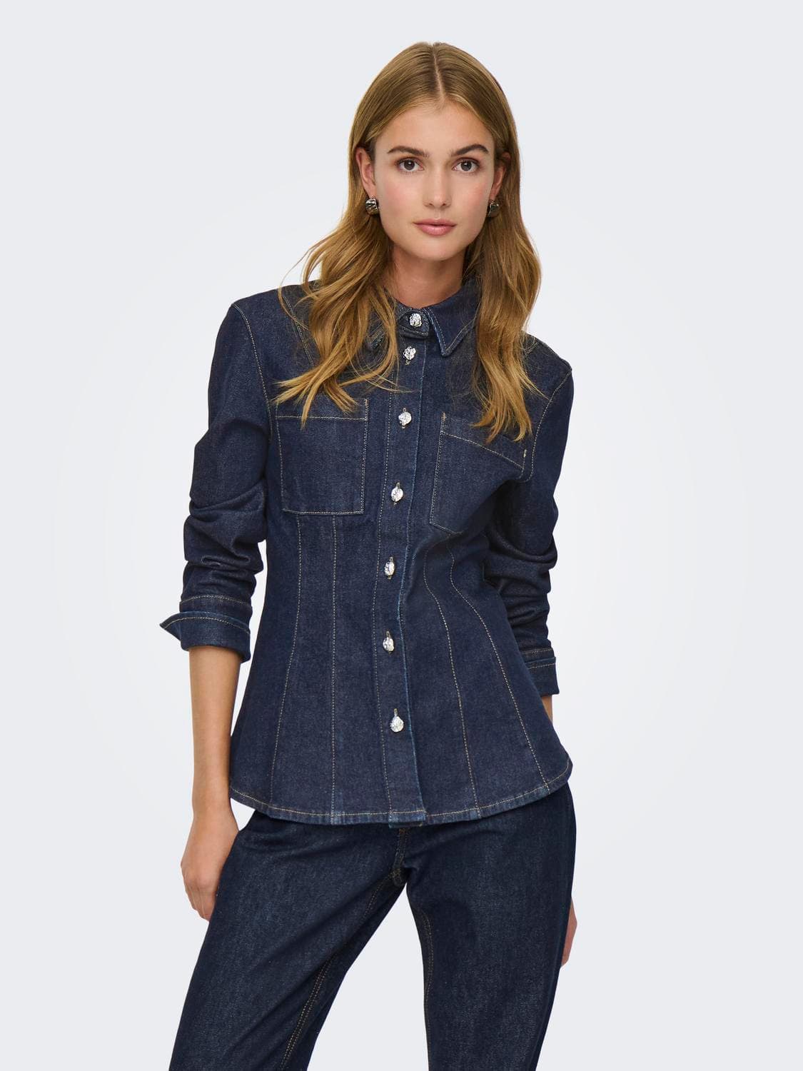Onlrosie L/S Fitted Dnm Jacket Gua - ONLY