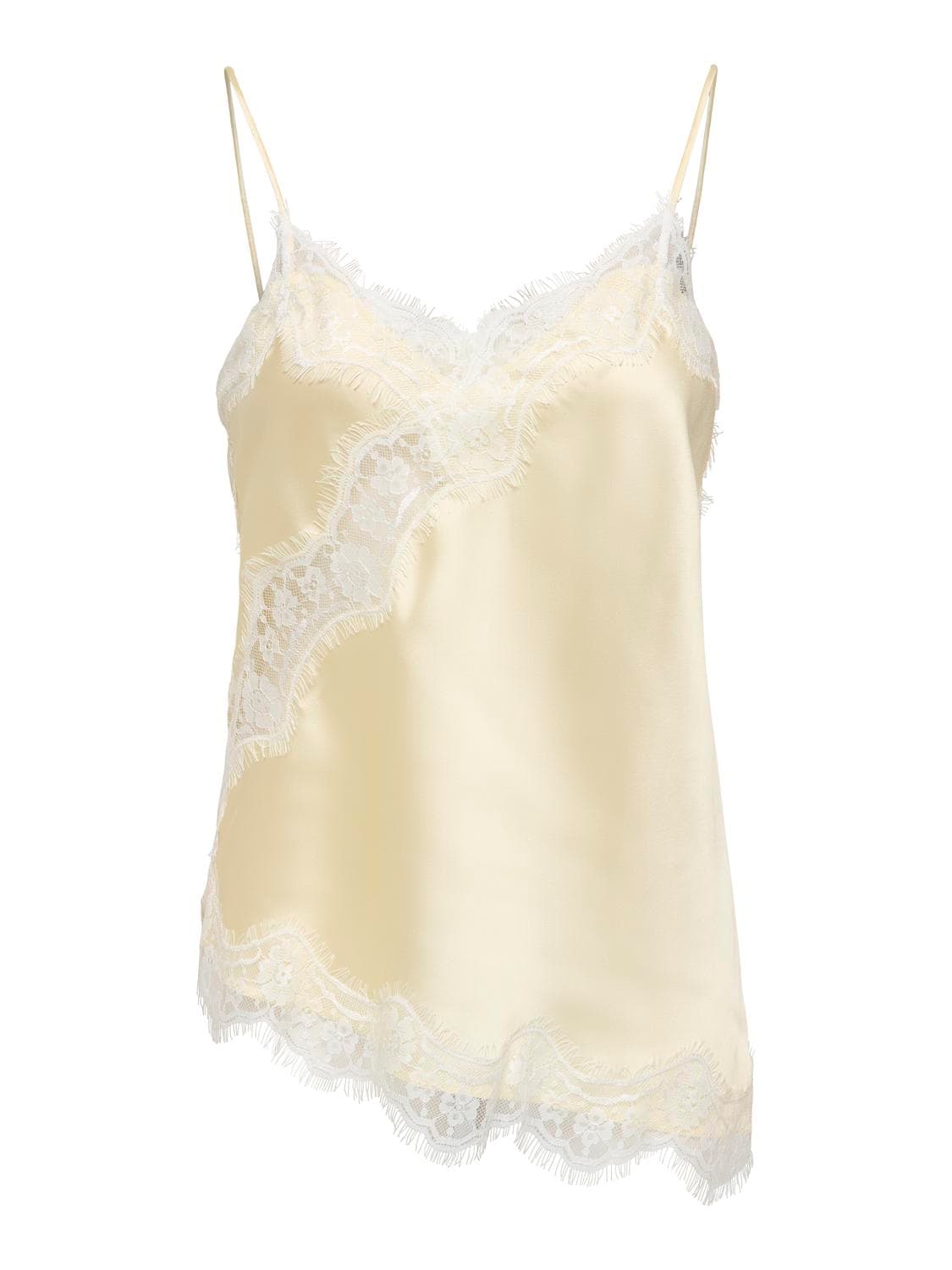 Jdyfifi S/L Asym Lace Singlet Wvn Noos
