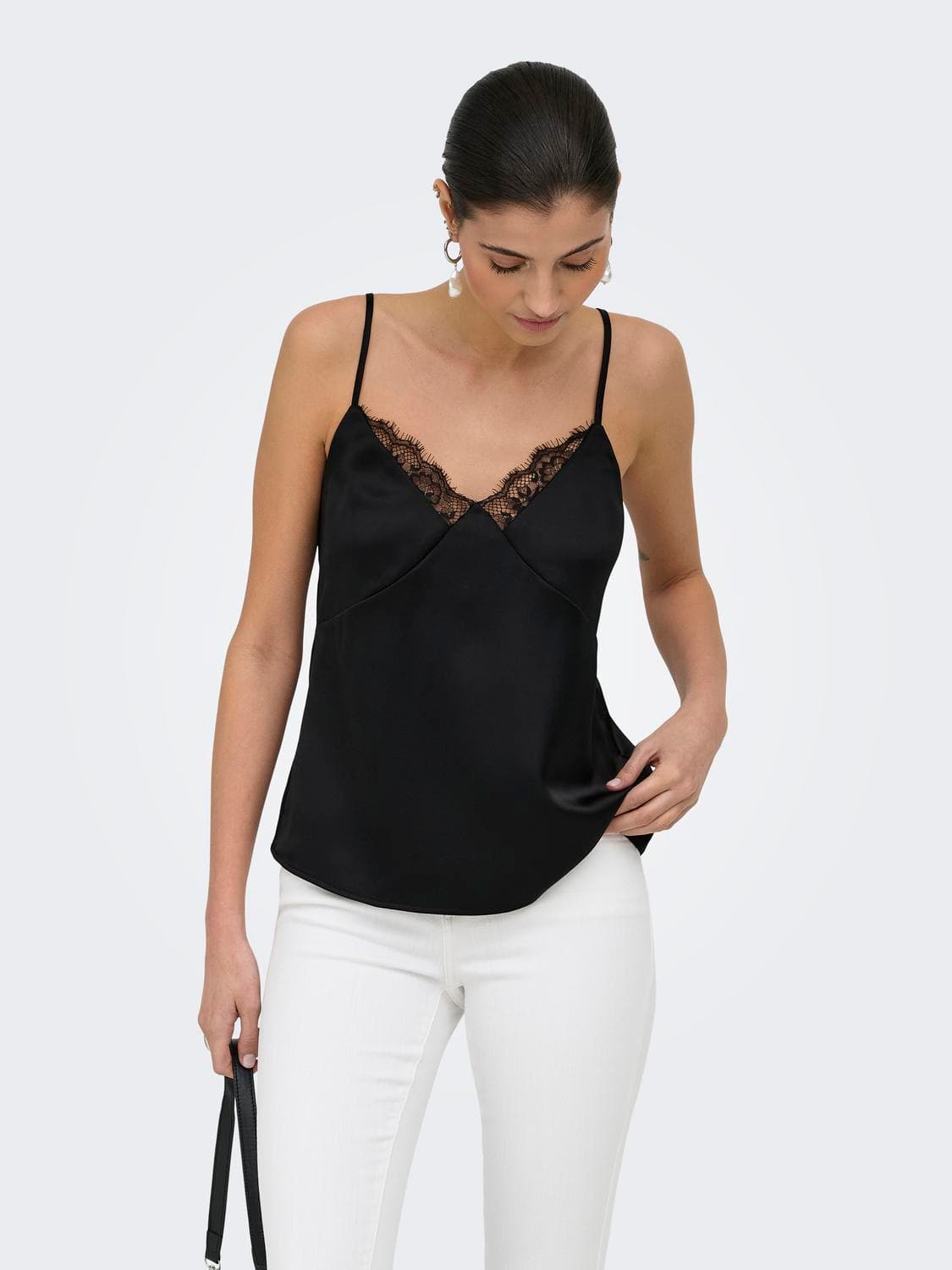 Onlfaraya Strap Lace Satin Top Wvn - ONLY