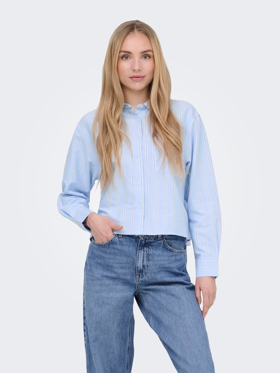 Onlelowen Ls Stripe Shirt Wvn Ex - ONLY