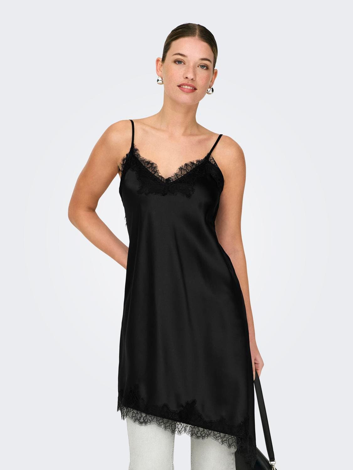 Onlbella Strap Satin Lace Dress Wvn Ex - ONLY