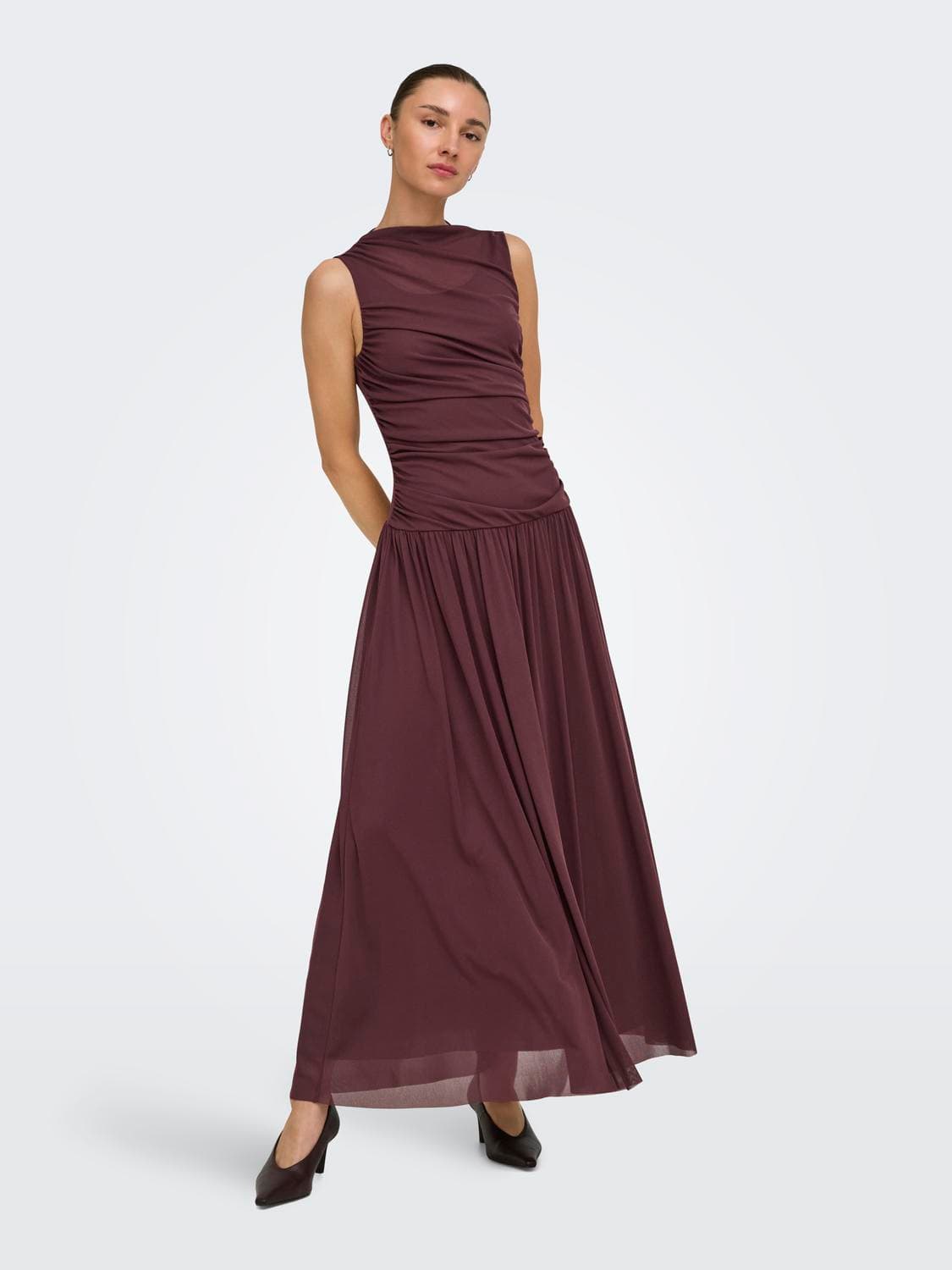 Jdyuso S/L Rouching Long Dress Jrs - ONLY