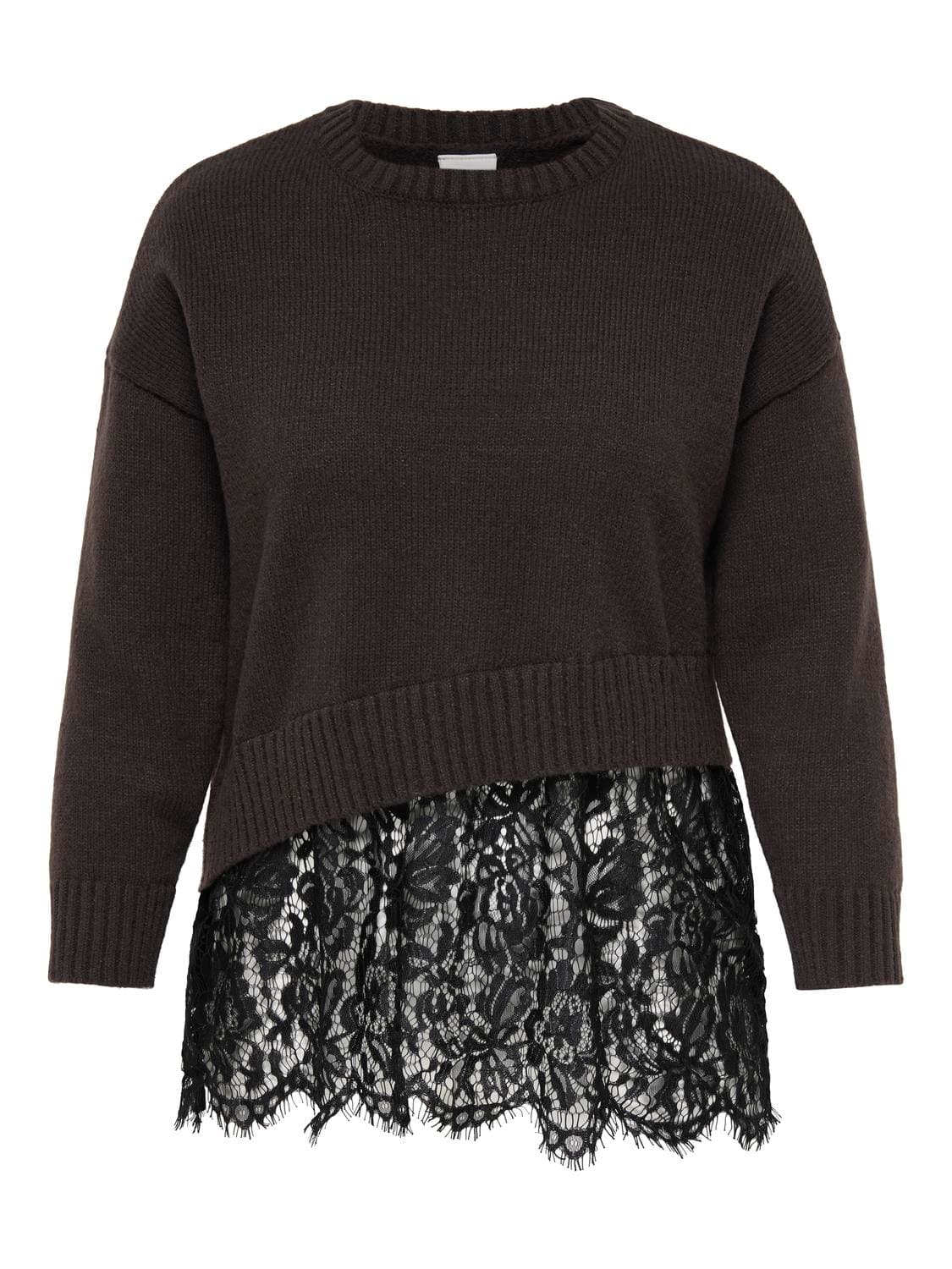 Carevie Ls Lace Mix O-Neck Knt - ONLY