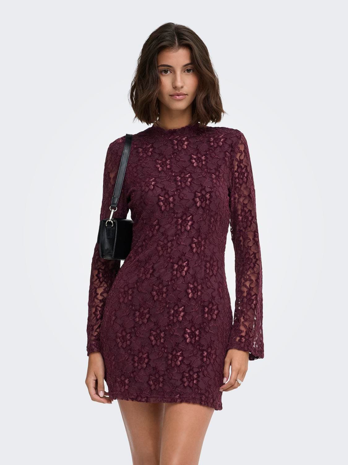 Onlnola L/S Lace Velvet Dress Jrs - ONLY