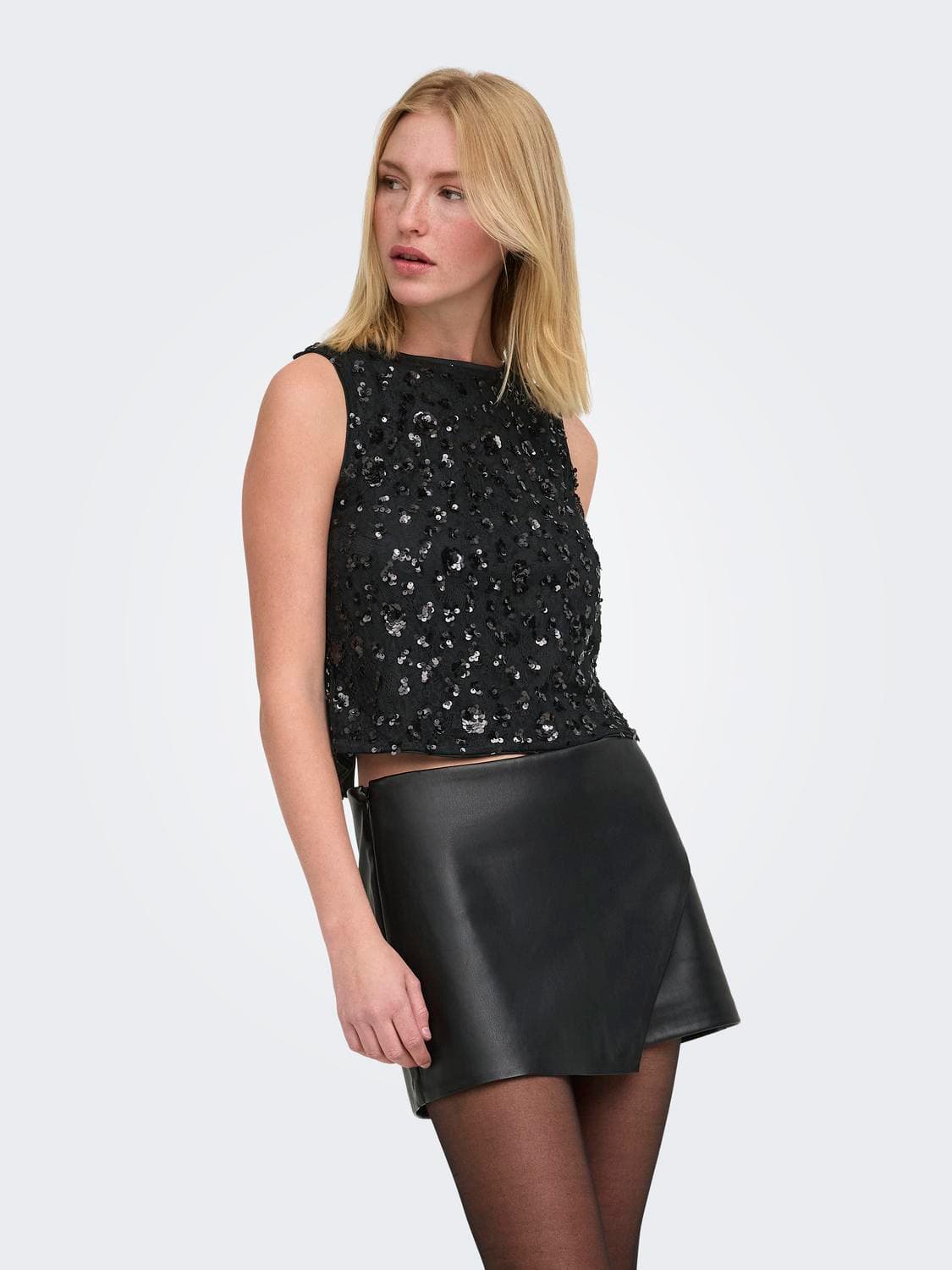 Onlcely S/L Sequins Top Wvn - ONLY