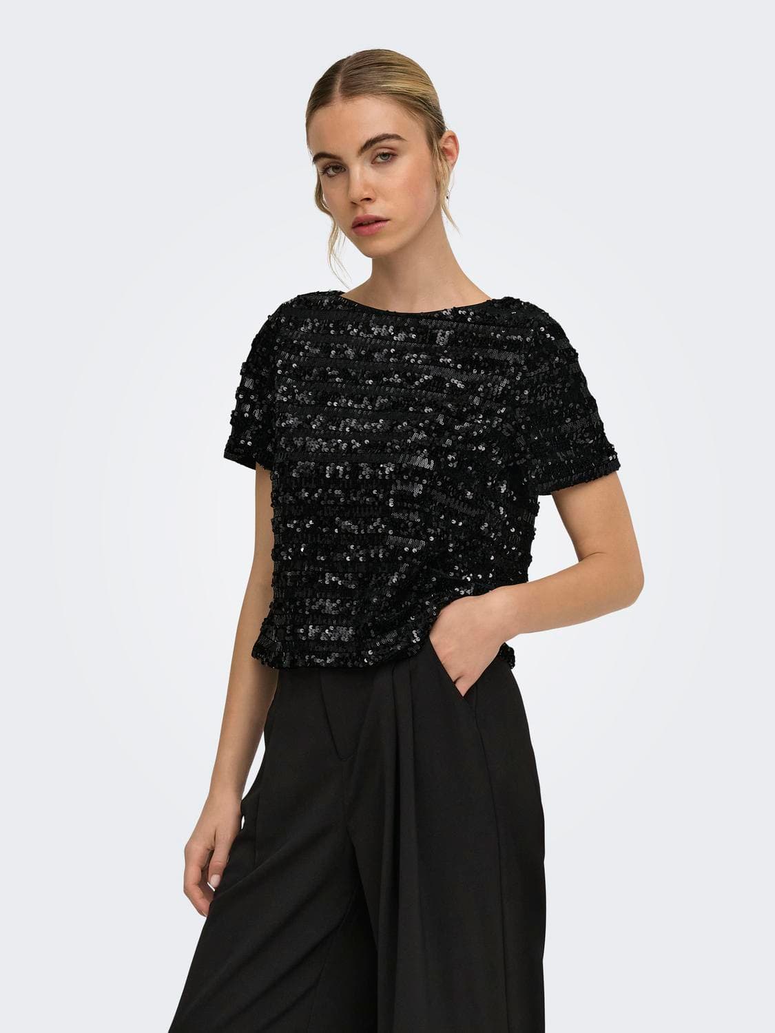 Onlsalika S/S Sequins Top Wvn - ONLY