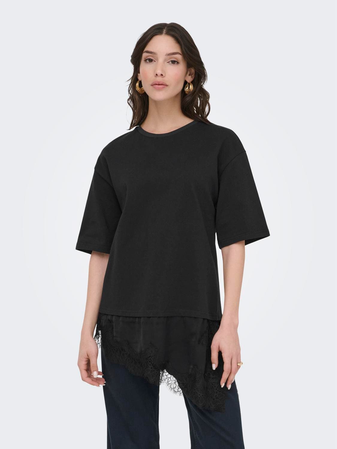 Jdyalma 2/4 Lace Detail T-Shirt Jrs Noos - ONLY
