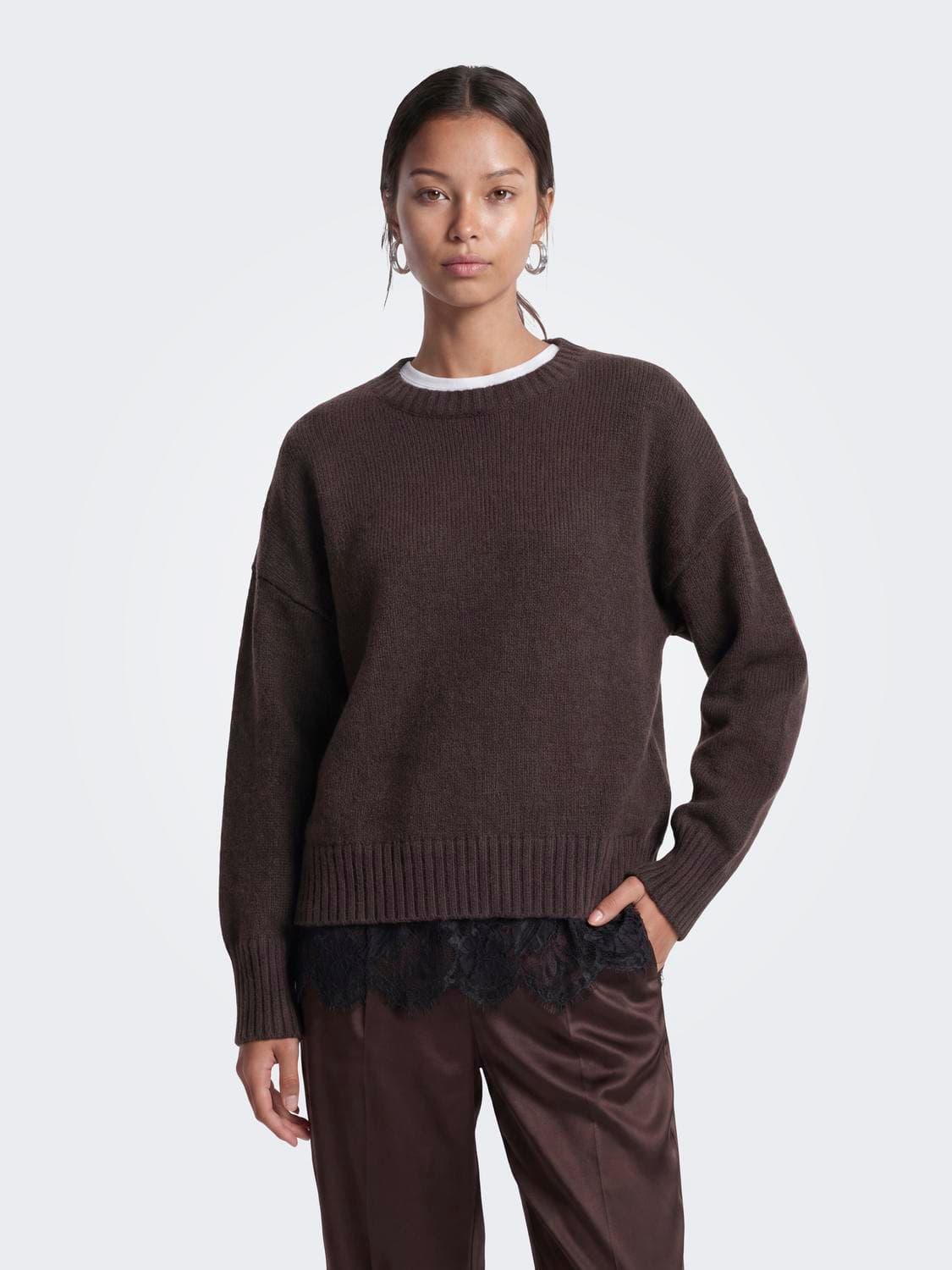 Onlevie Ls Lace Mix O-Neck Cs Knt - ONLY