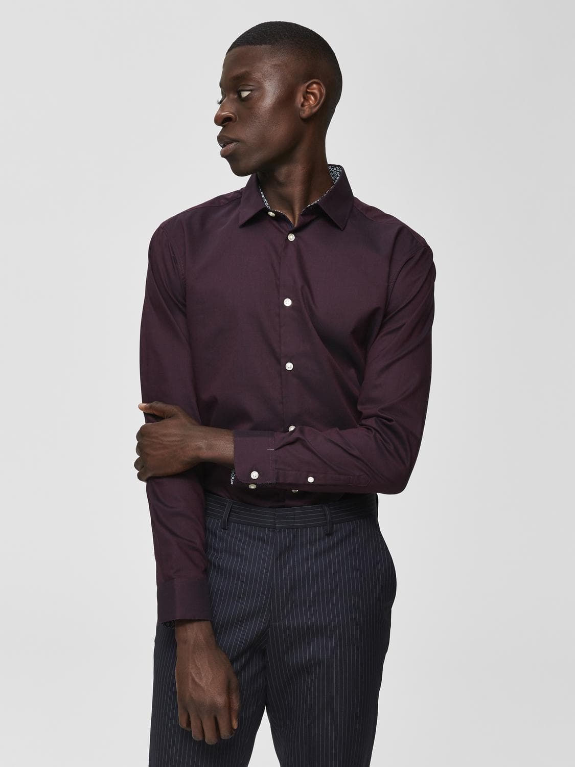 Slhslimnew-Mark Shirt Ls Noos - Selected