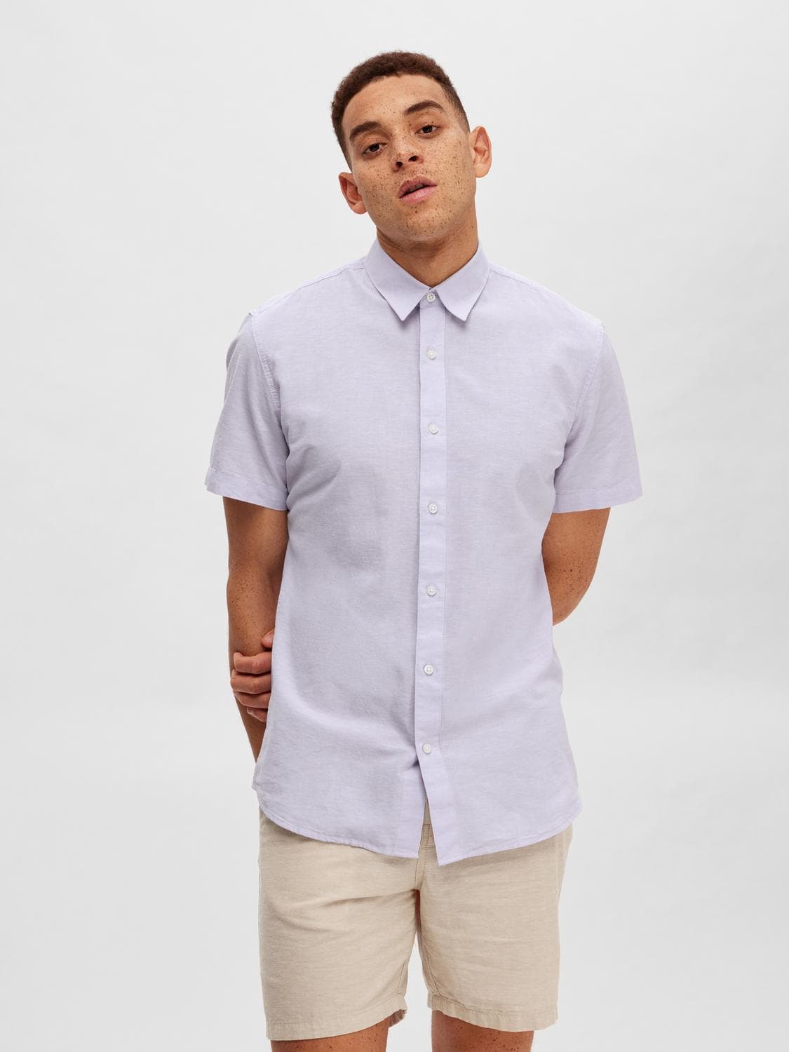 New-Linen Stuttermaskyrta - Selected