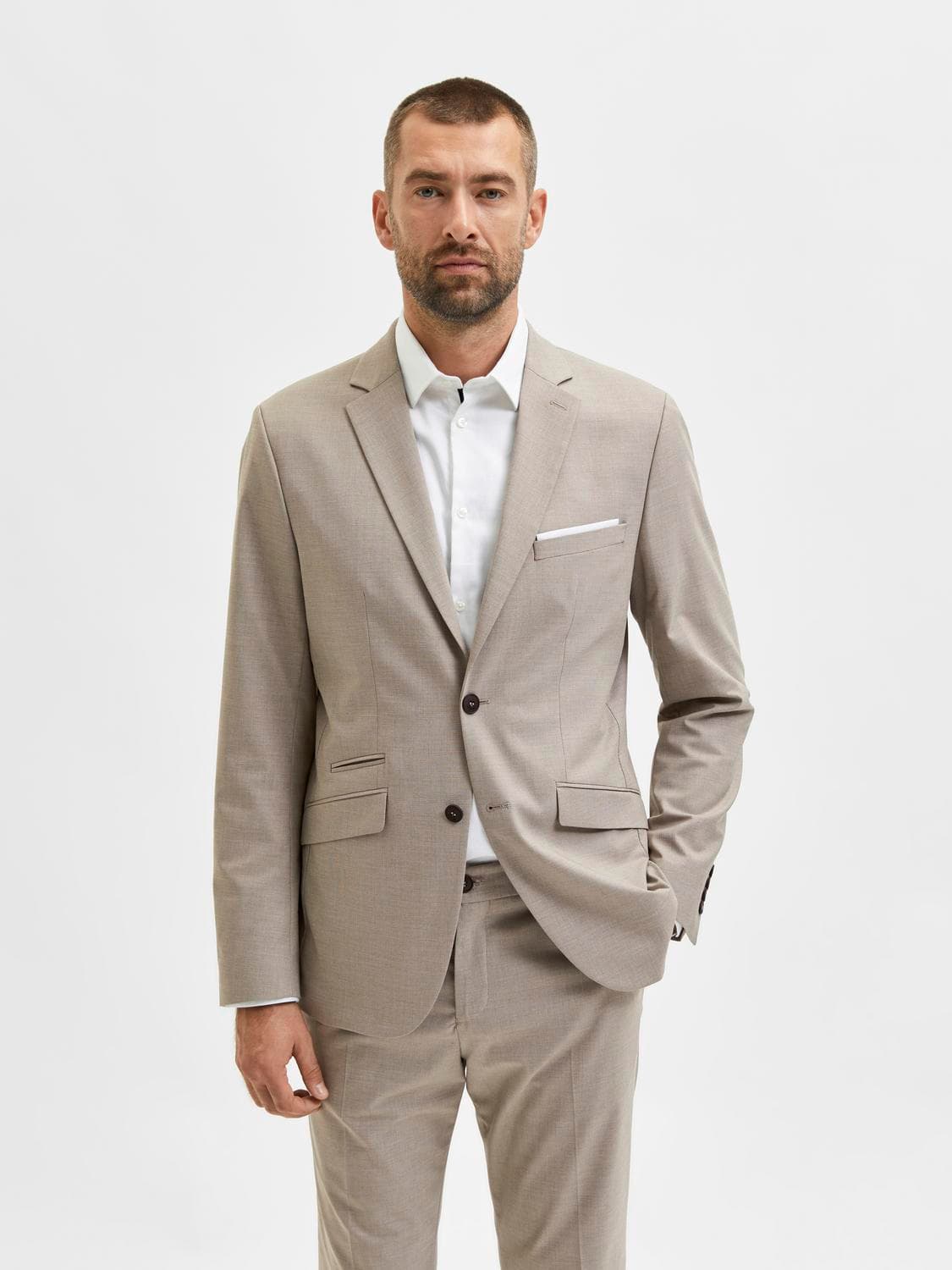 Slim-Nicklogan Sand Blazer - Selected
