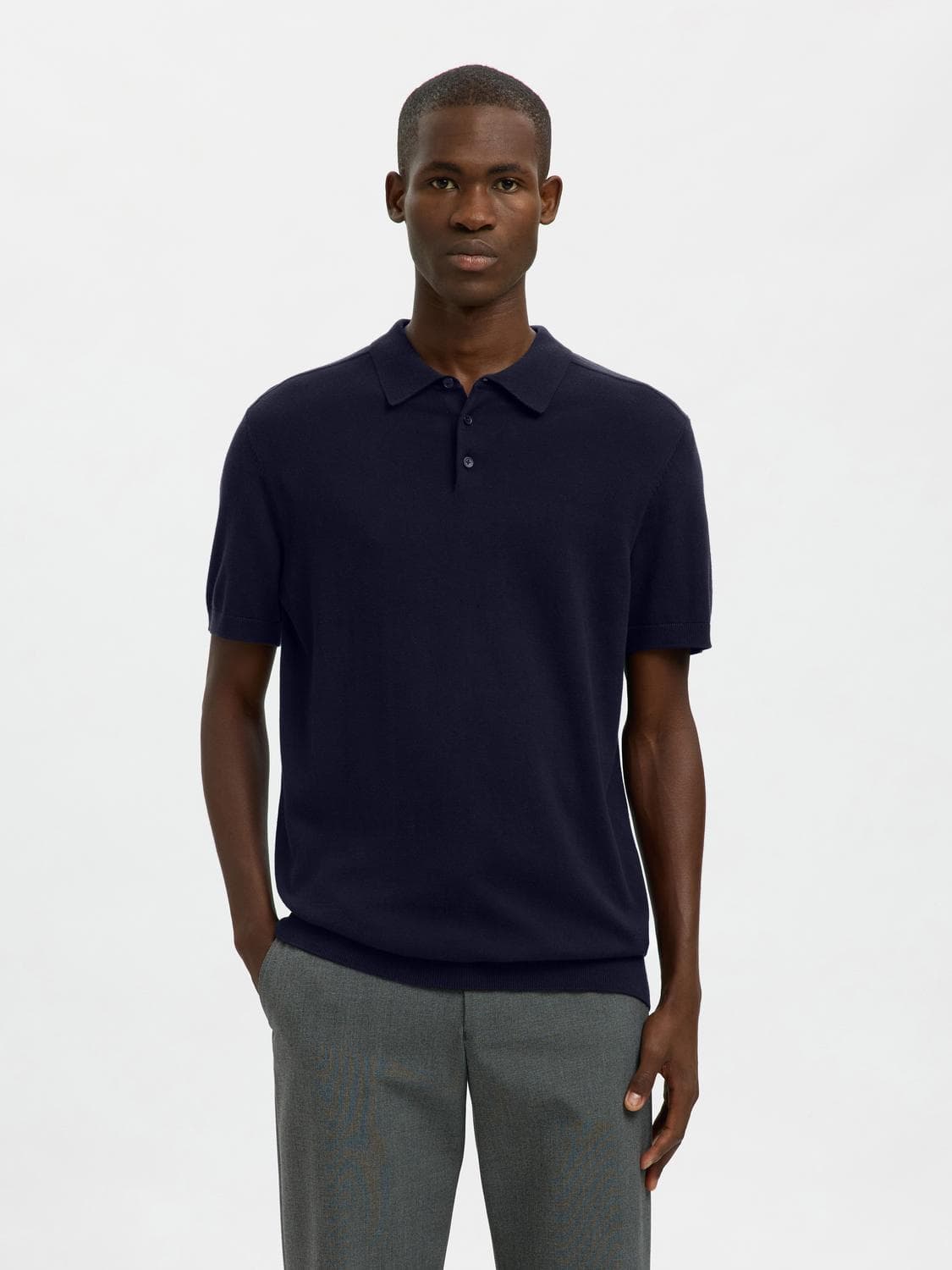Slmberg Ss Knit Polo Noos - Selected