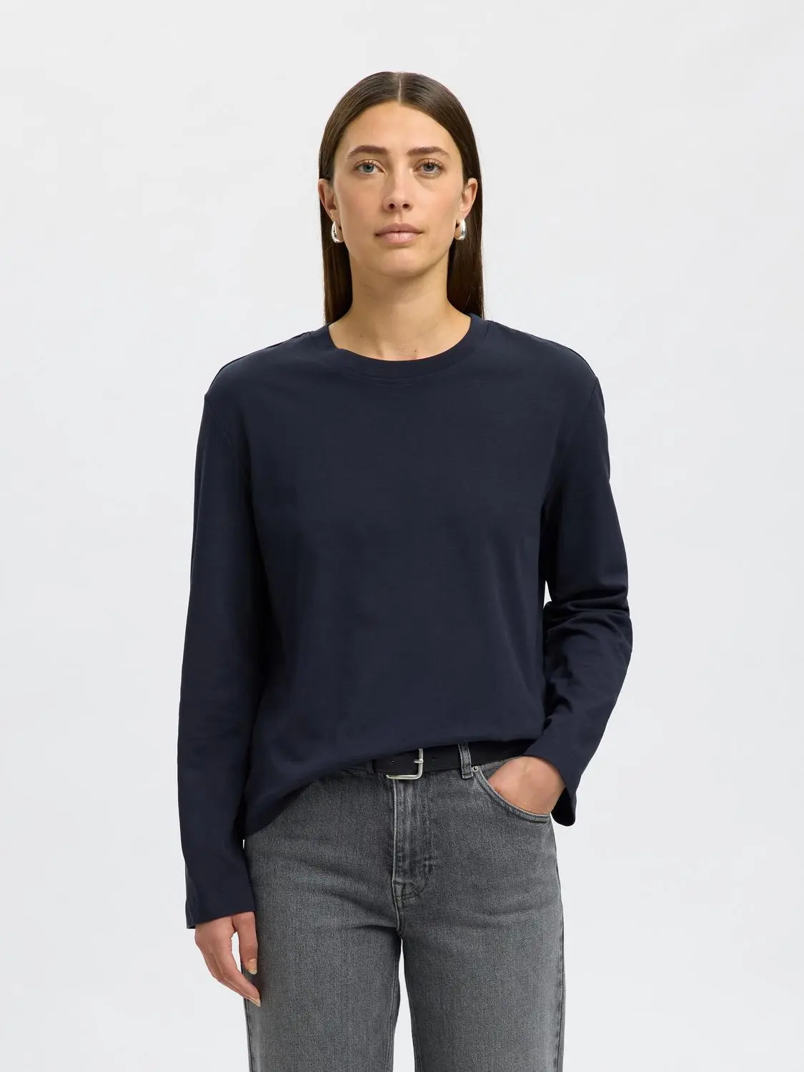 Slwessential Ls Boxy Tee Noos - Selected