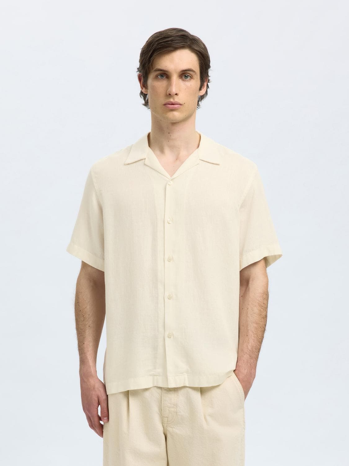 Slhregnoa Mix Shirt Ss Resort - Selected