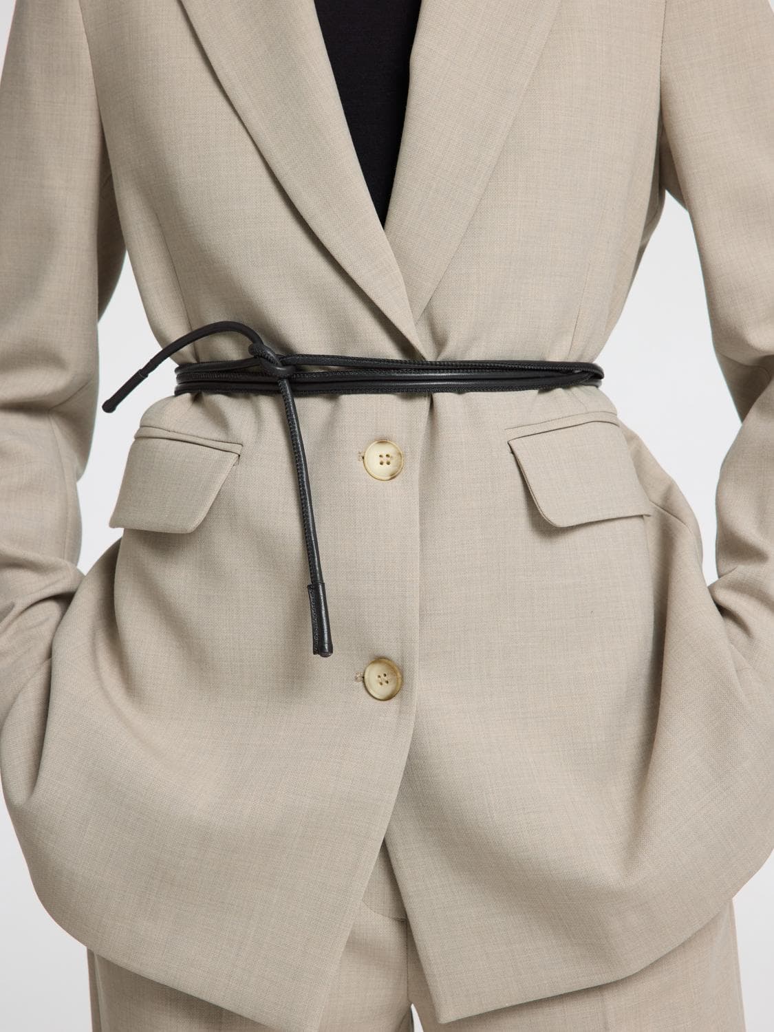 Slfmai Thin Leather Robe Belt - Selected