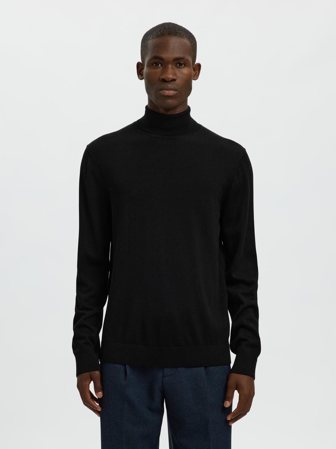 Slhtray Ls Knit Merino Roll Neck Noos - Selected