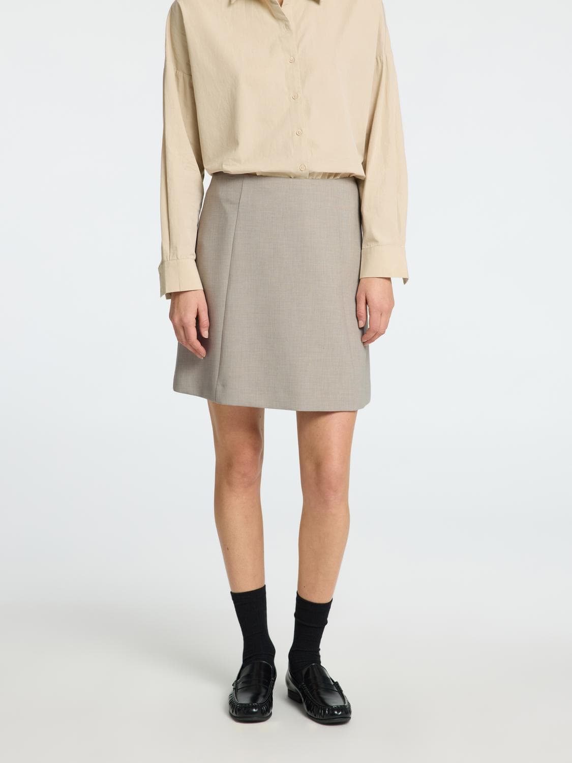 Slfrita Mw Short Skirt Mel - Selected