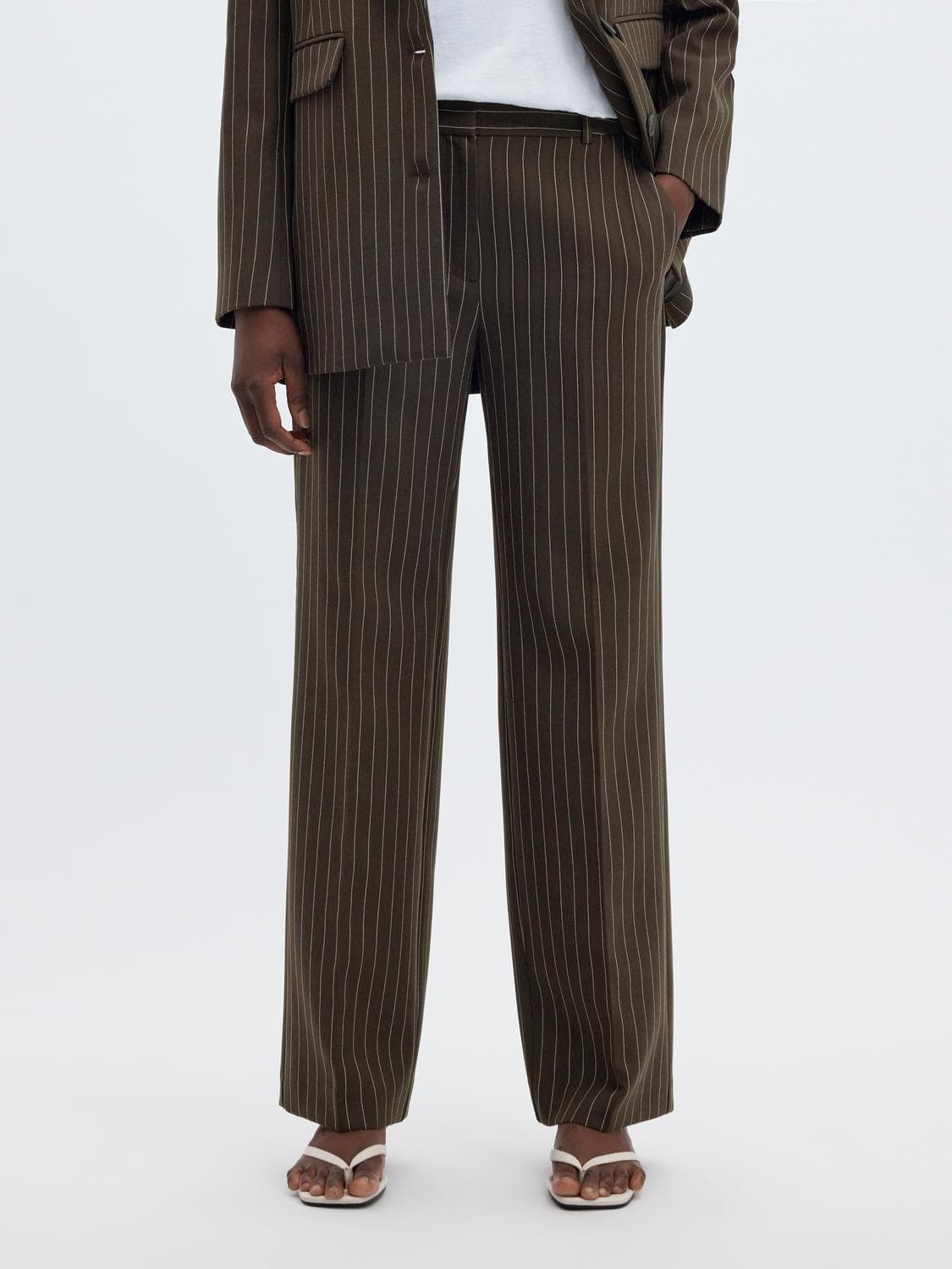 Slwrita Mw Wide Pant Pin Stripe Noos - Selected