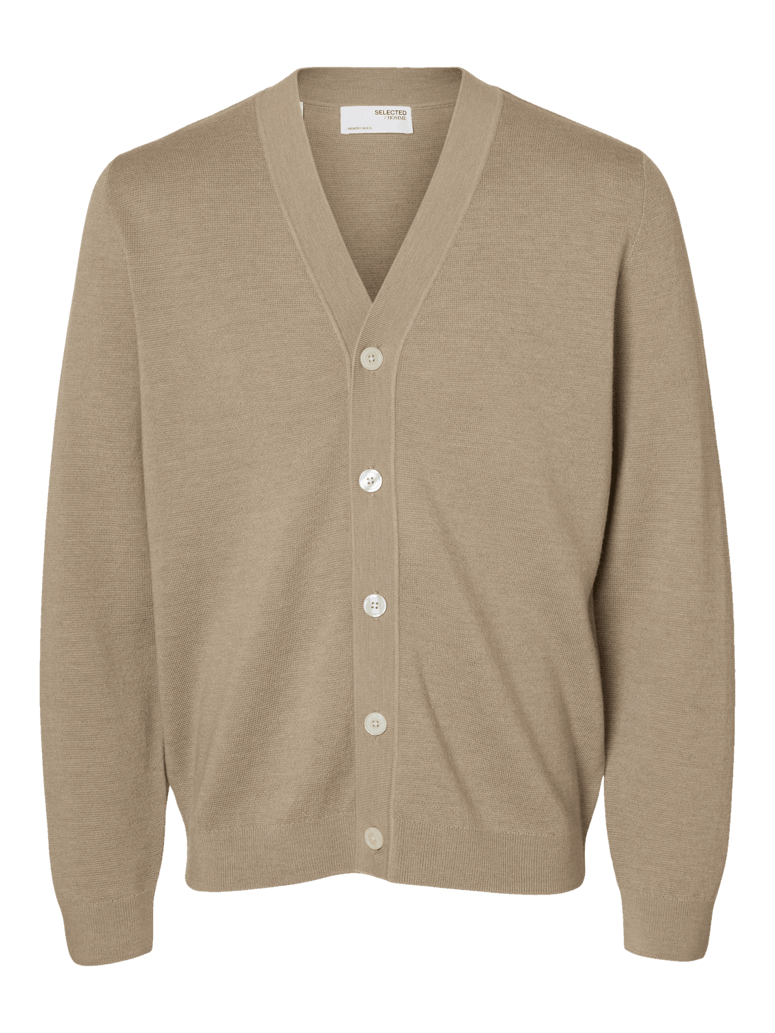 Slhtray Ls Knit Merino V-Neck Cardigan - Selected