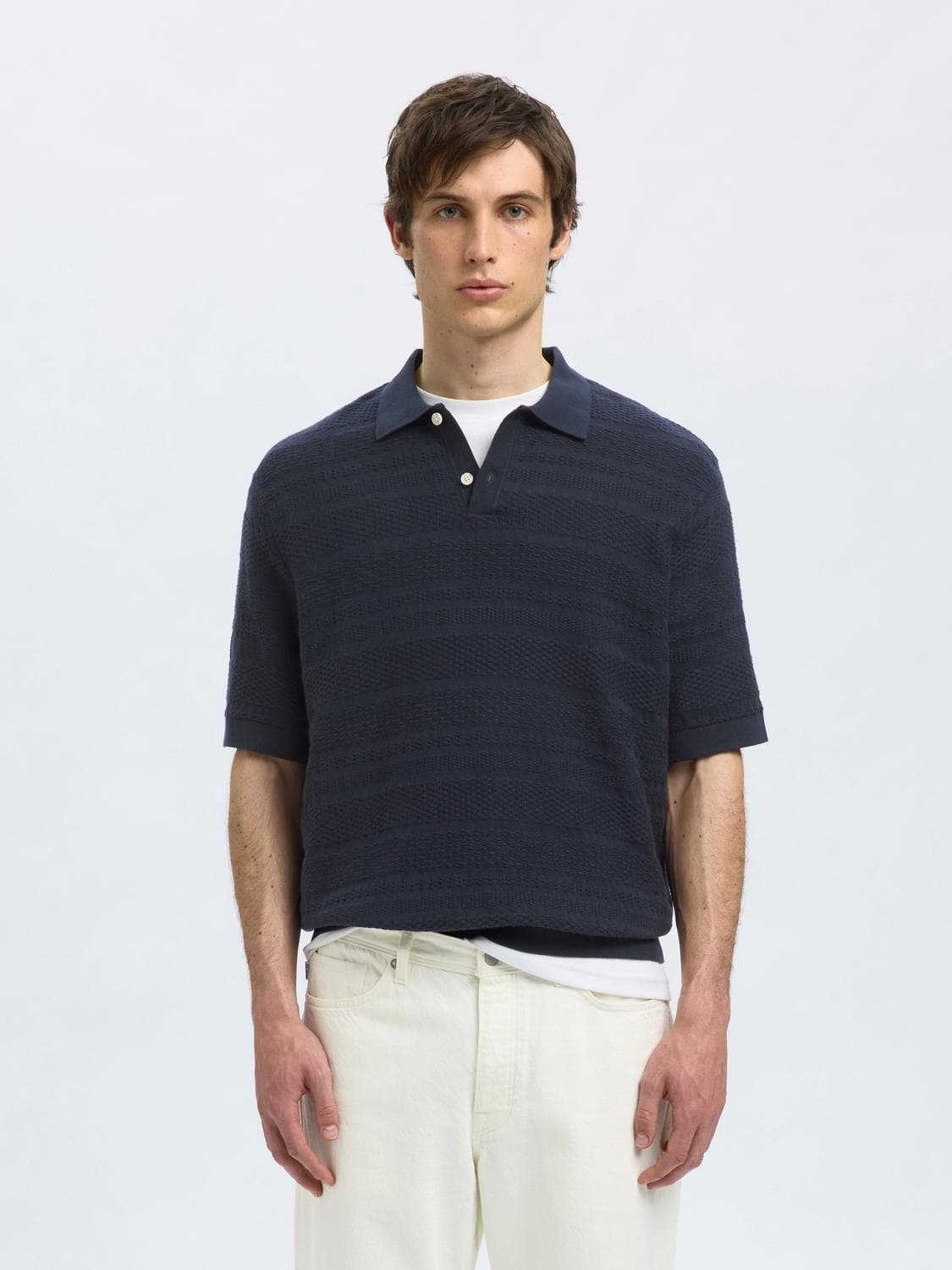 Slhfoam Ss Knit Relaxed Structure Polo - Selected