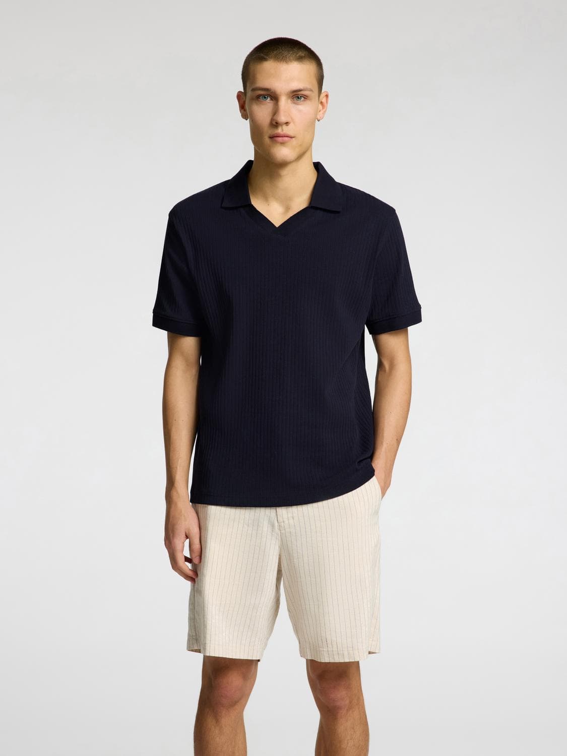 Slhtristan Structure Rib Ss Polo - Selected