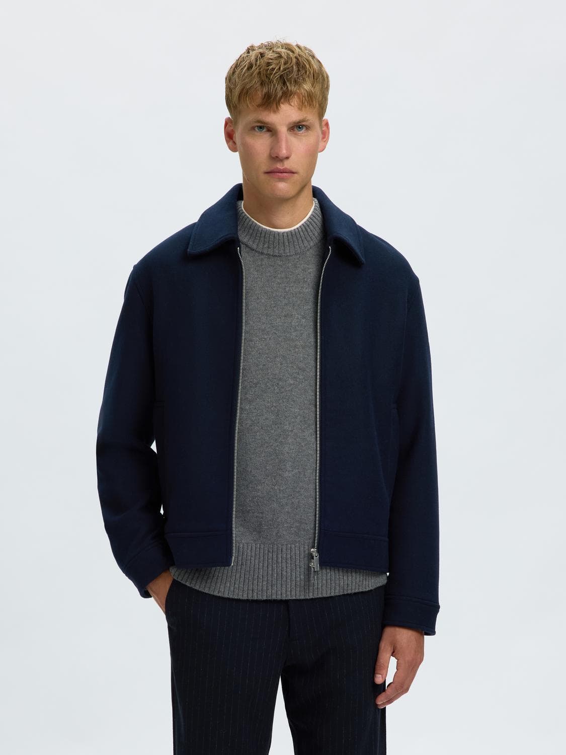 Slmphilip Wool Blend Jkt Noos - Selected