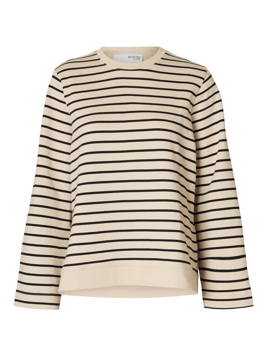 Slfelise Ls O-Neck Wide Striped Sweat