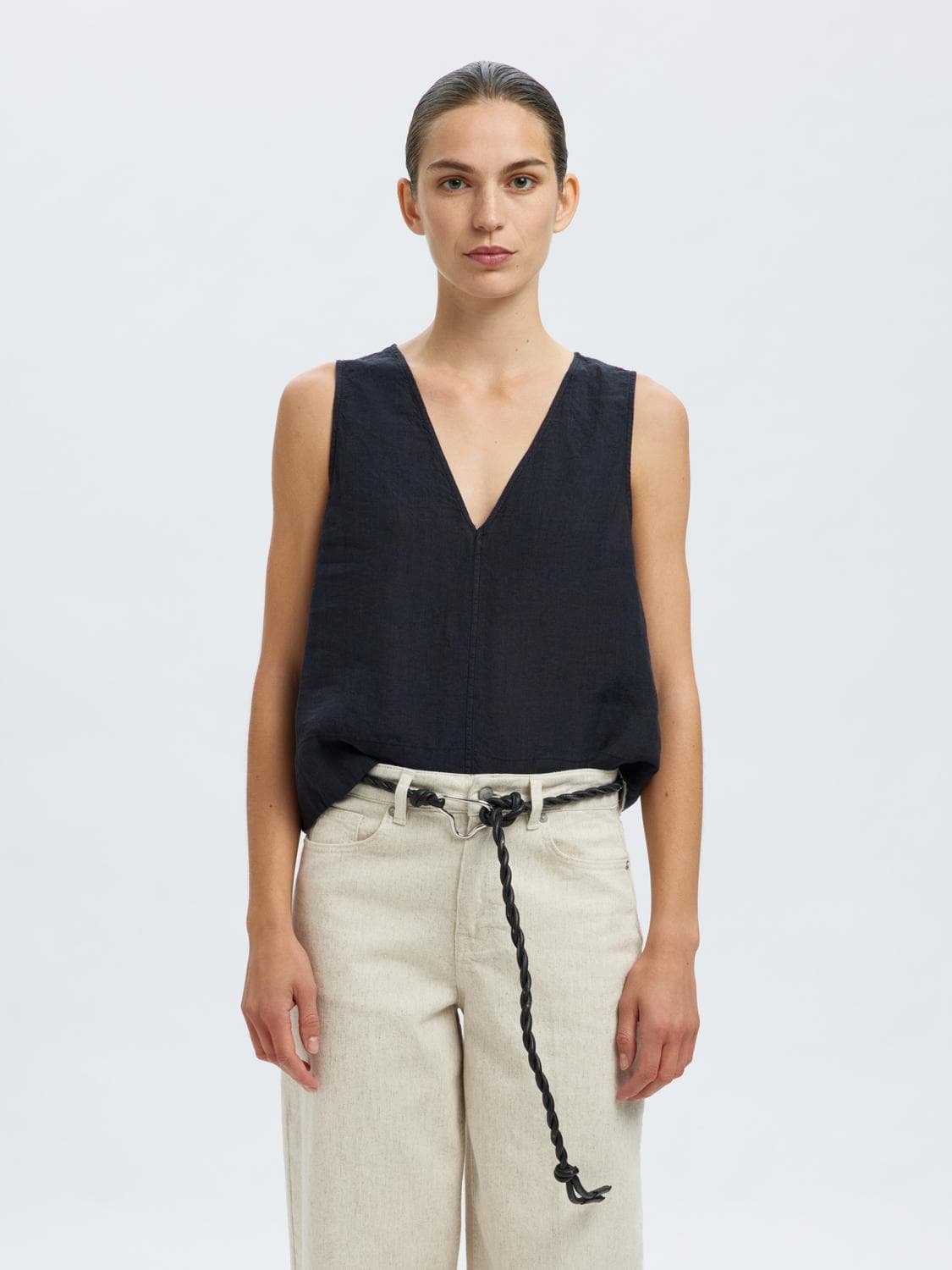 Slftaia Leather Robe Belt - Selected