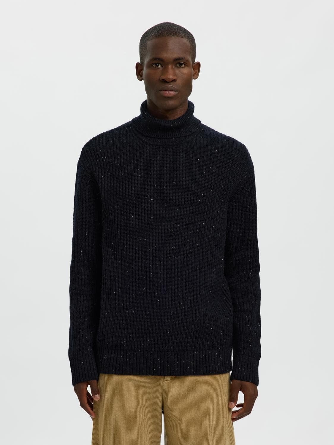 Slhland Ls Knit Relaxed Roll Neck - Selected