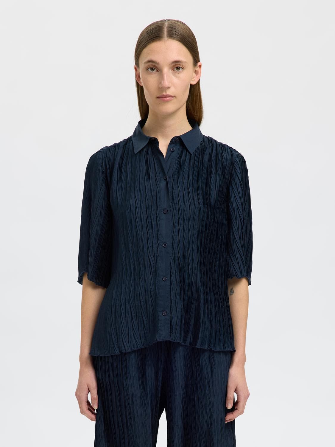 Slfelma Relaxed 2/4 Shirt B - Selected