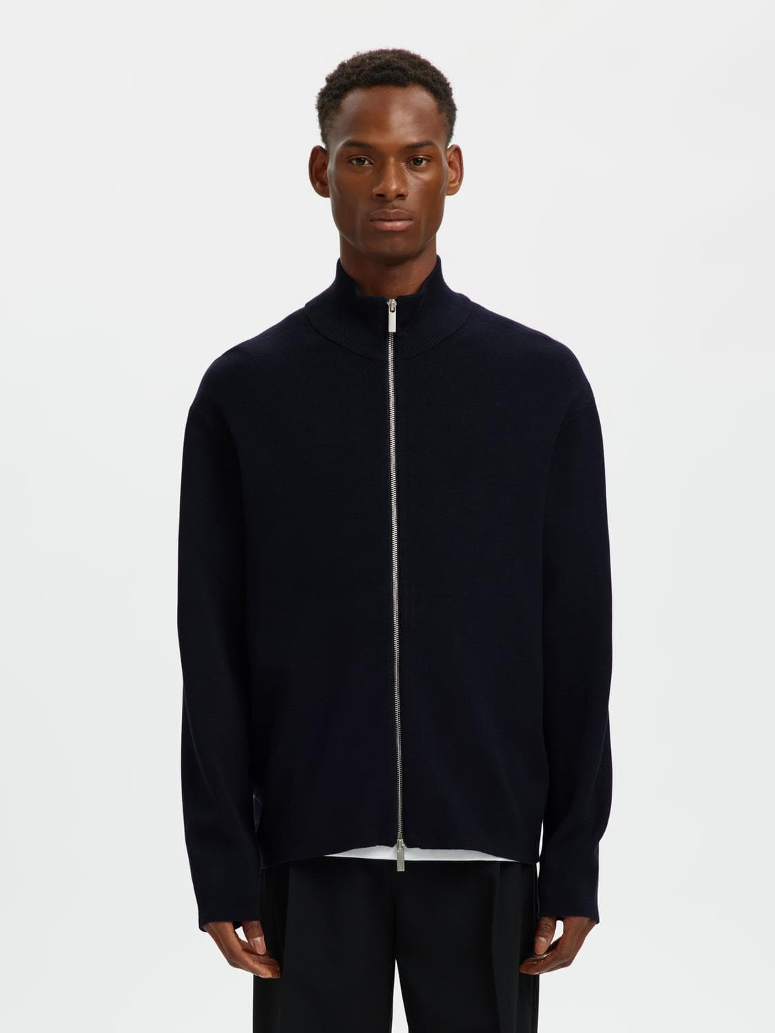Slmteller Fn Zip Cardigan Noos - Selected